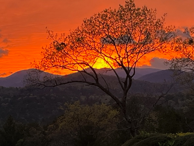 Sunset view from sites 1 and 2.
