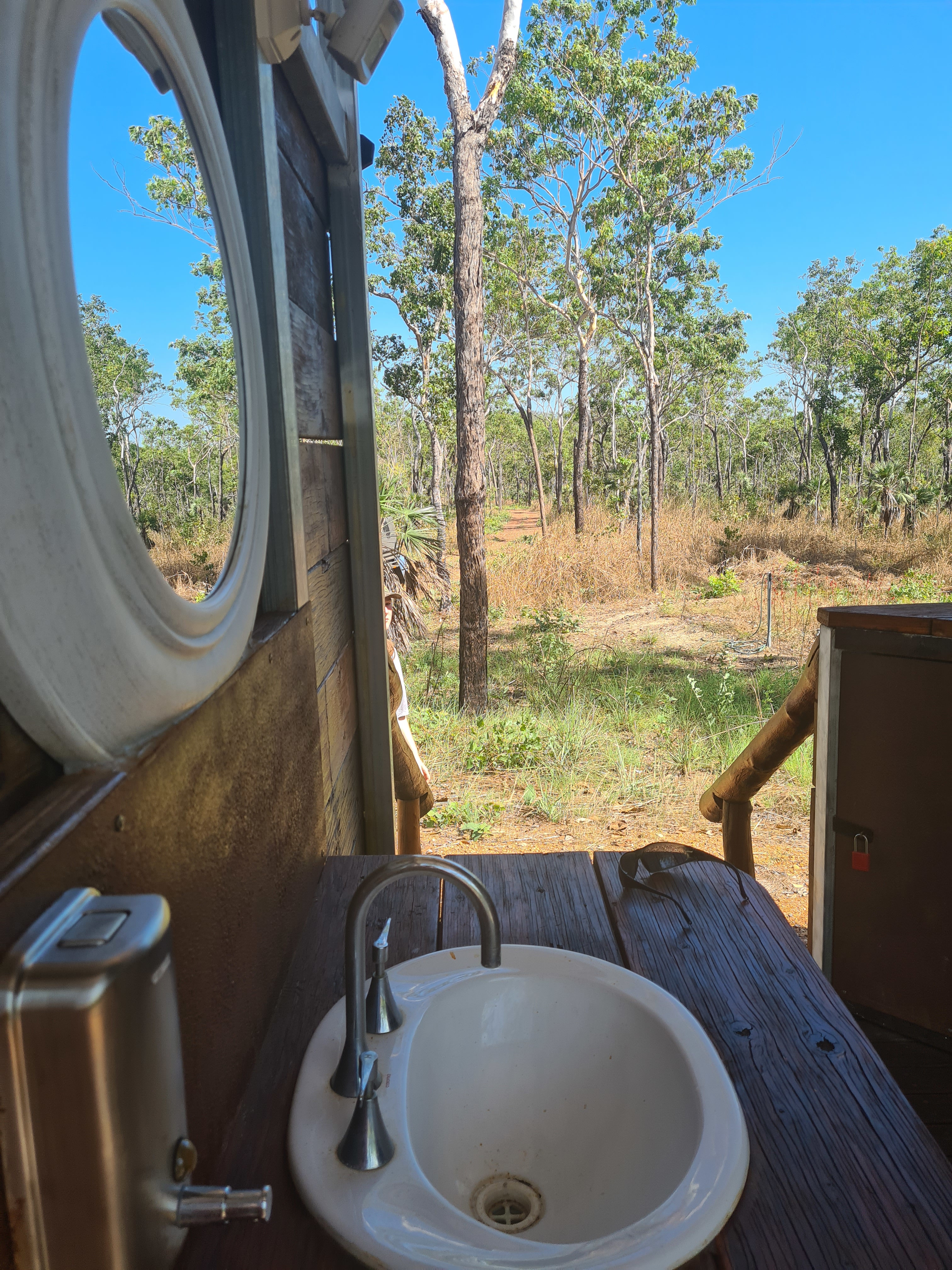 View while brushing your teeth from amenities block. 