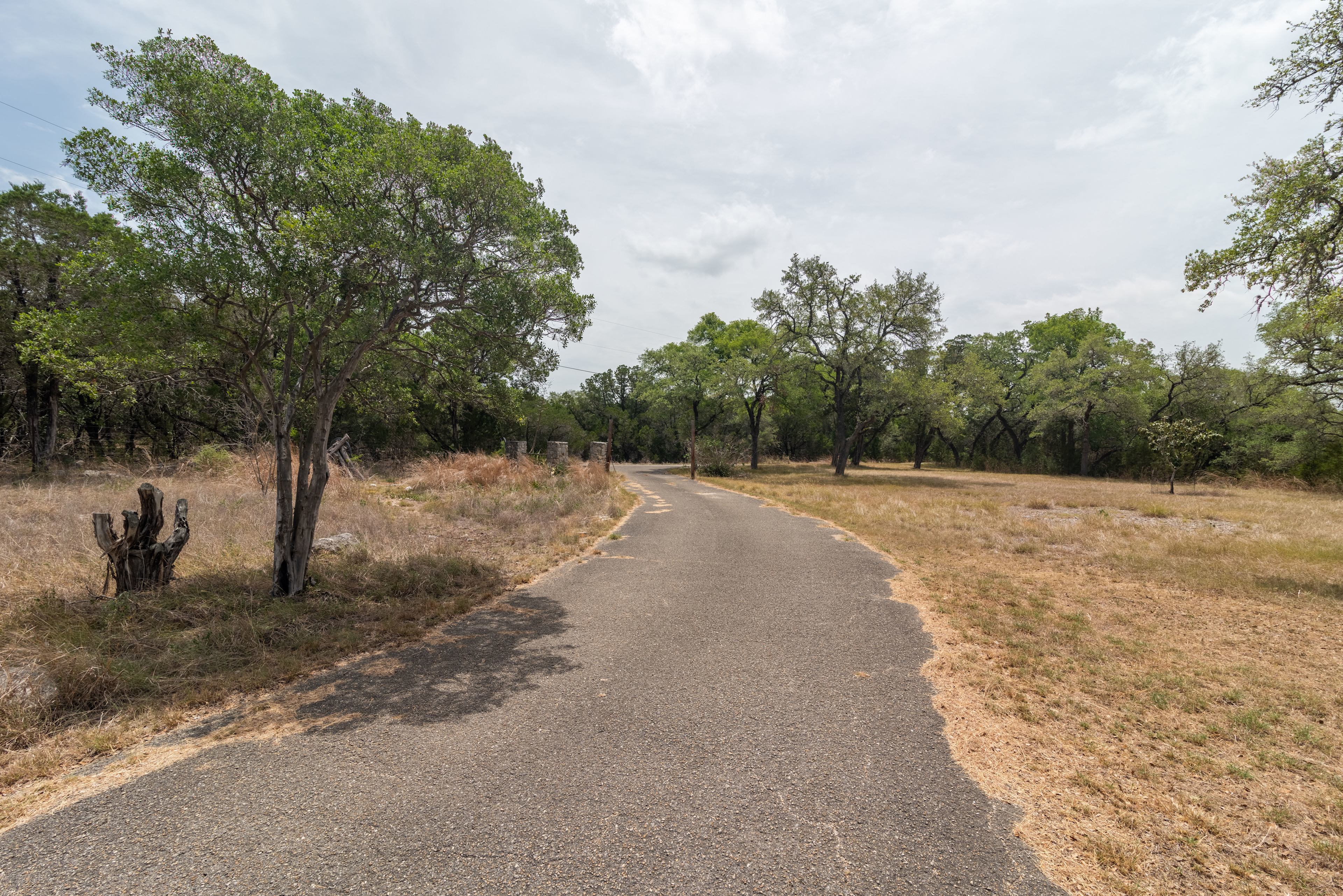 This view looks out to the entrance of the property.