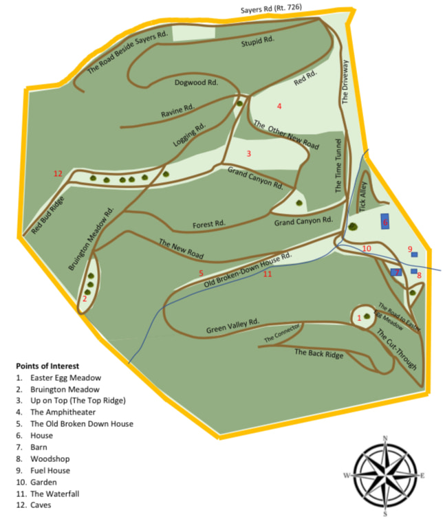 Map of the 100 acre property