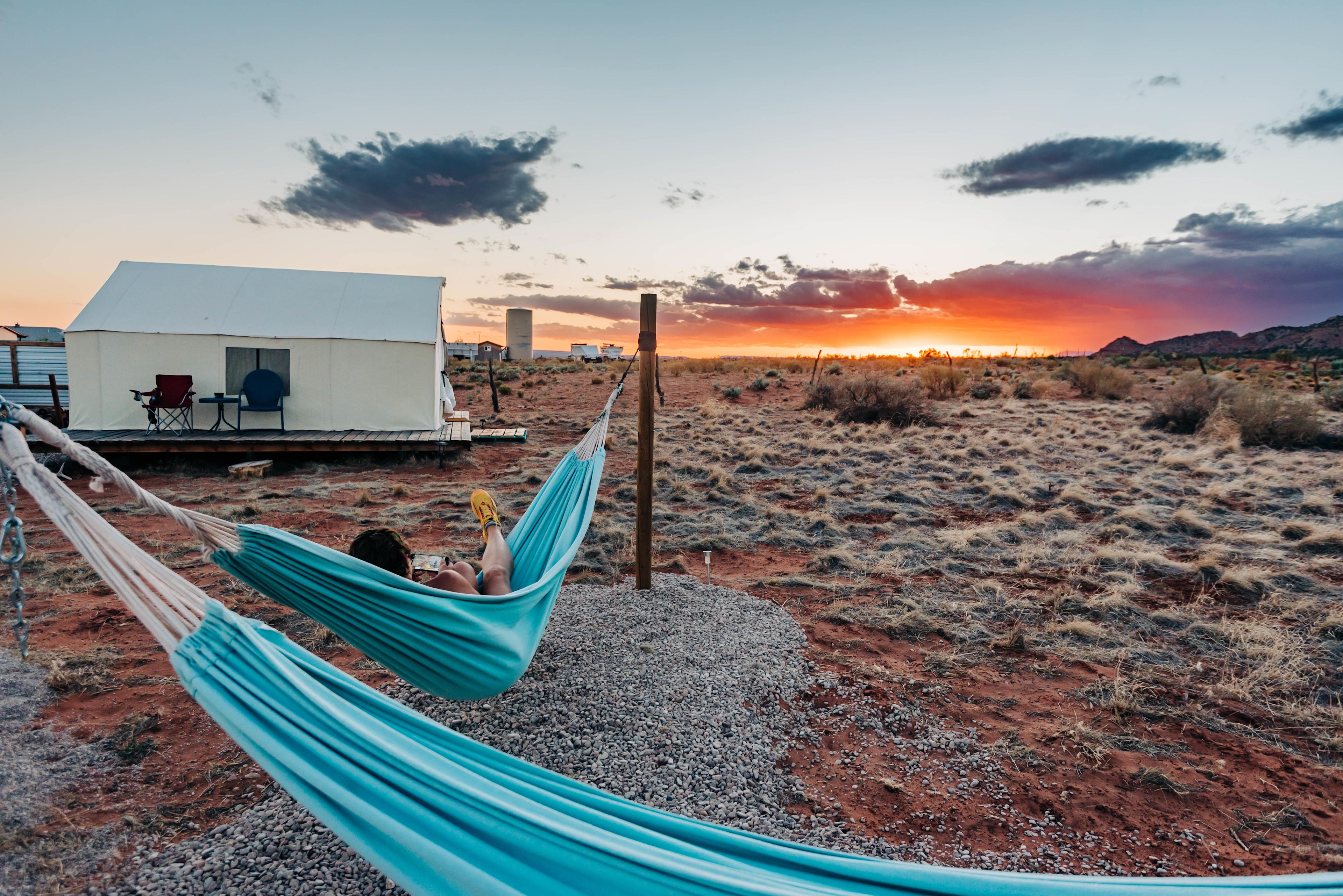 Lay in our hammocks and watch the sunset

