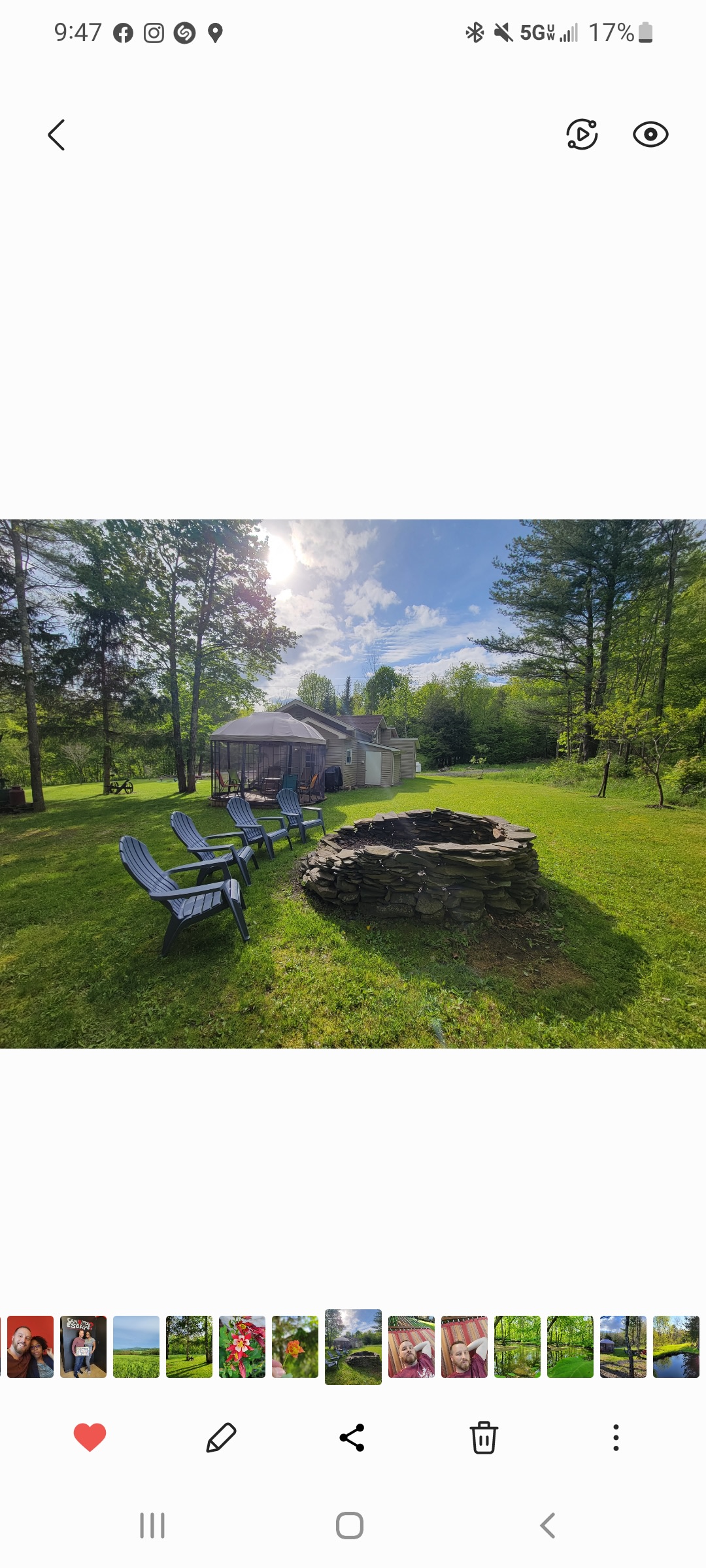 Oversized fire pit with Screened Gazebo and 