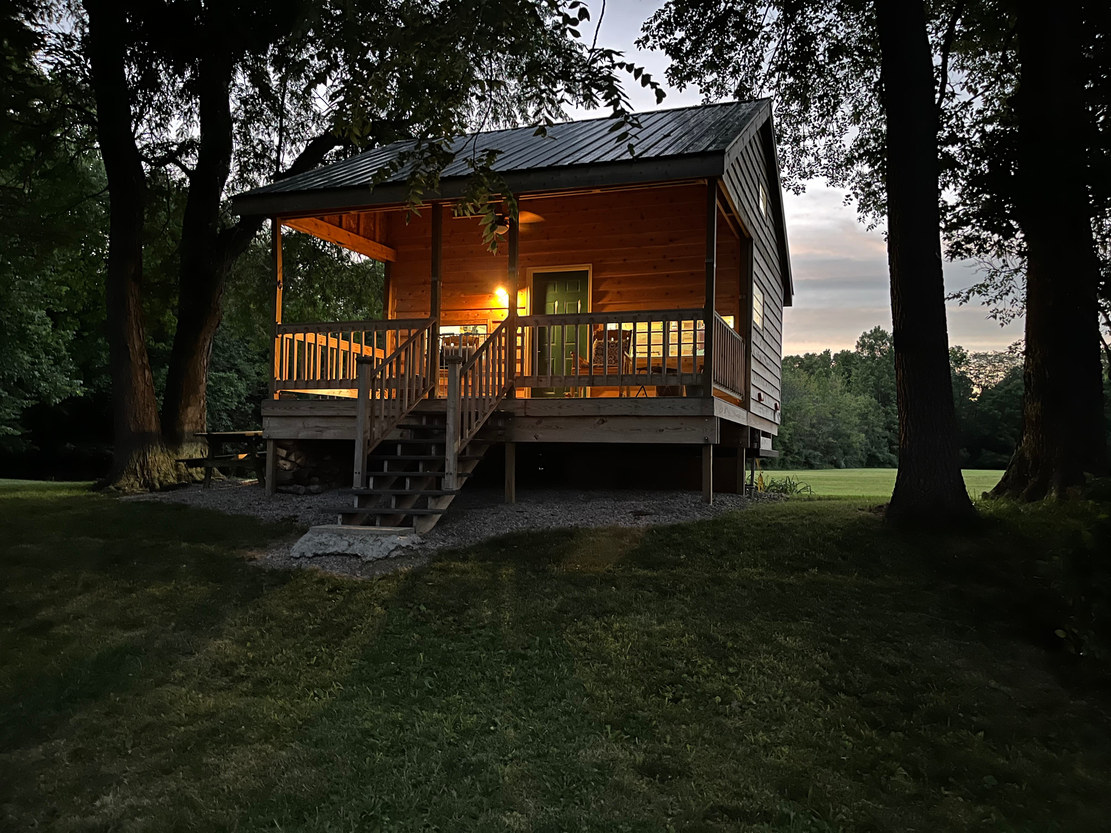 The sun sets on another day at Uncle Chuck’s Cabin