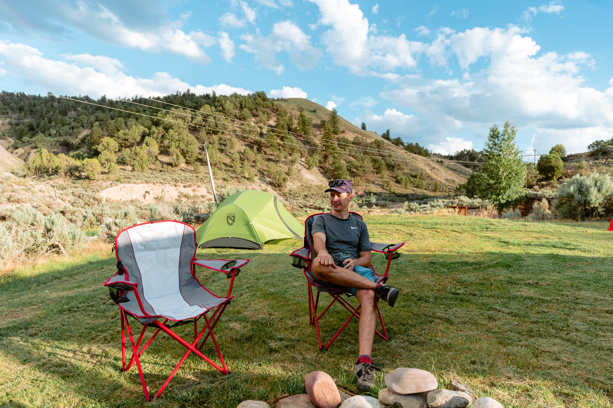 Relaxing at our campground!