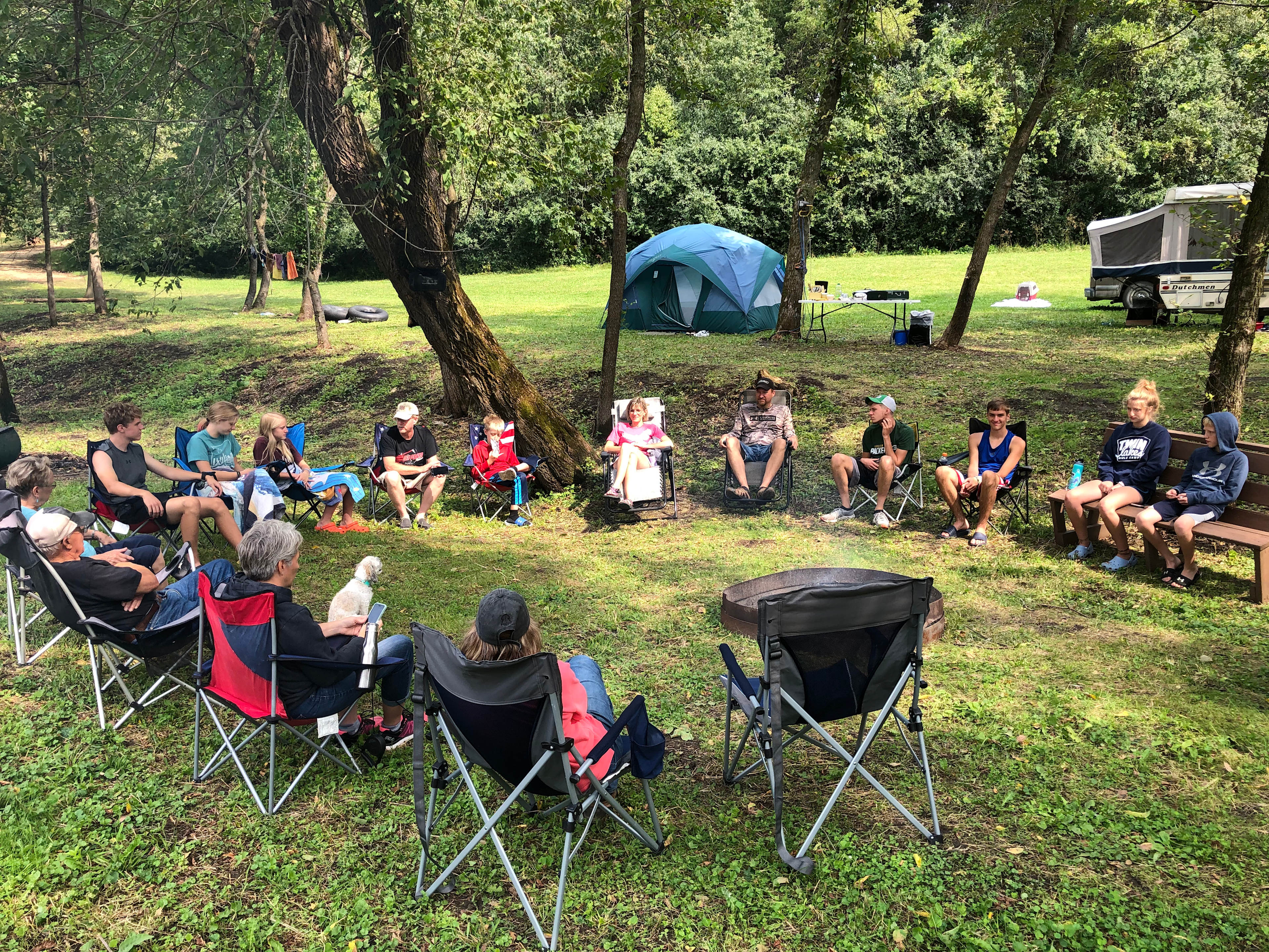 Site #2 - Group hanging around campfire