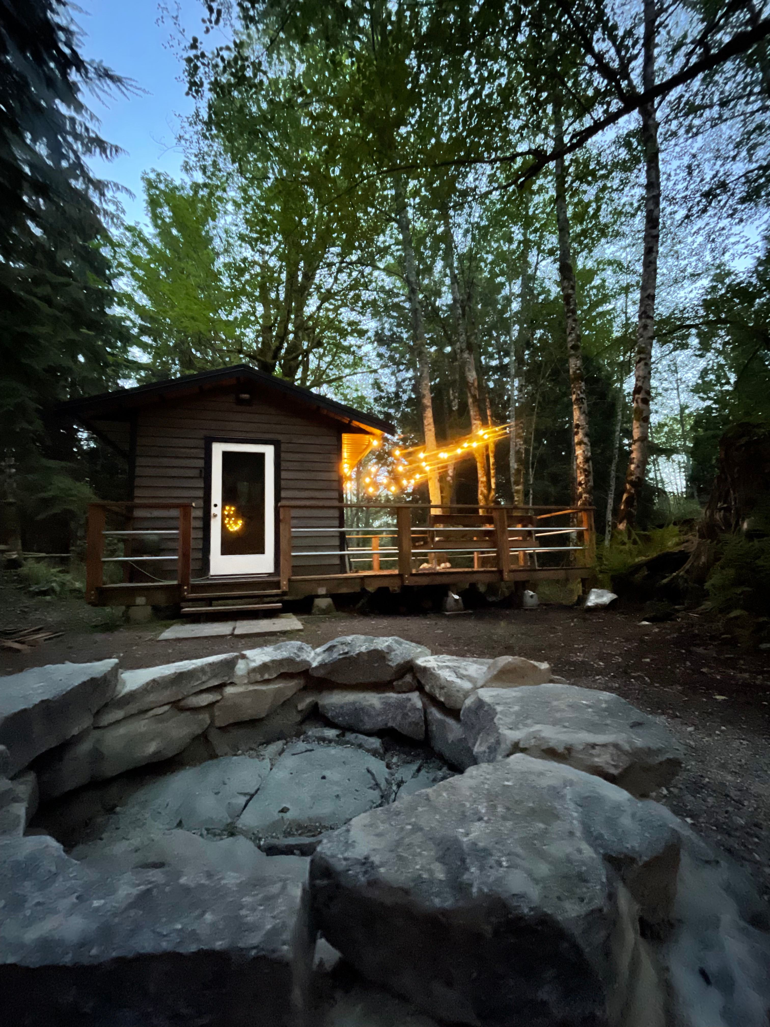 Tiny Home #3 at night