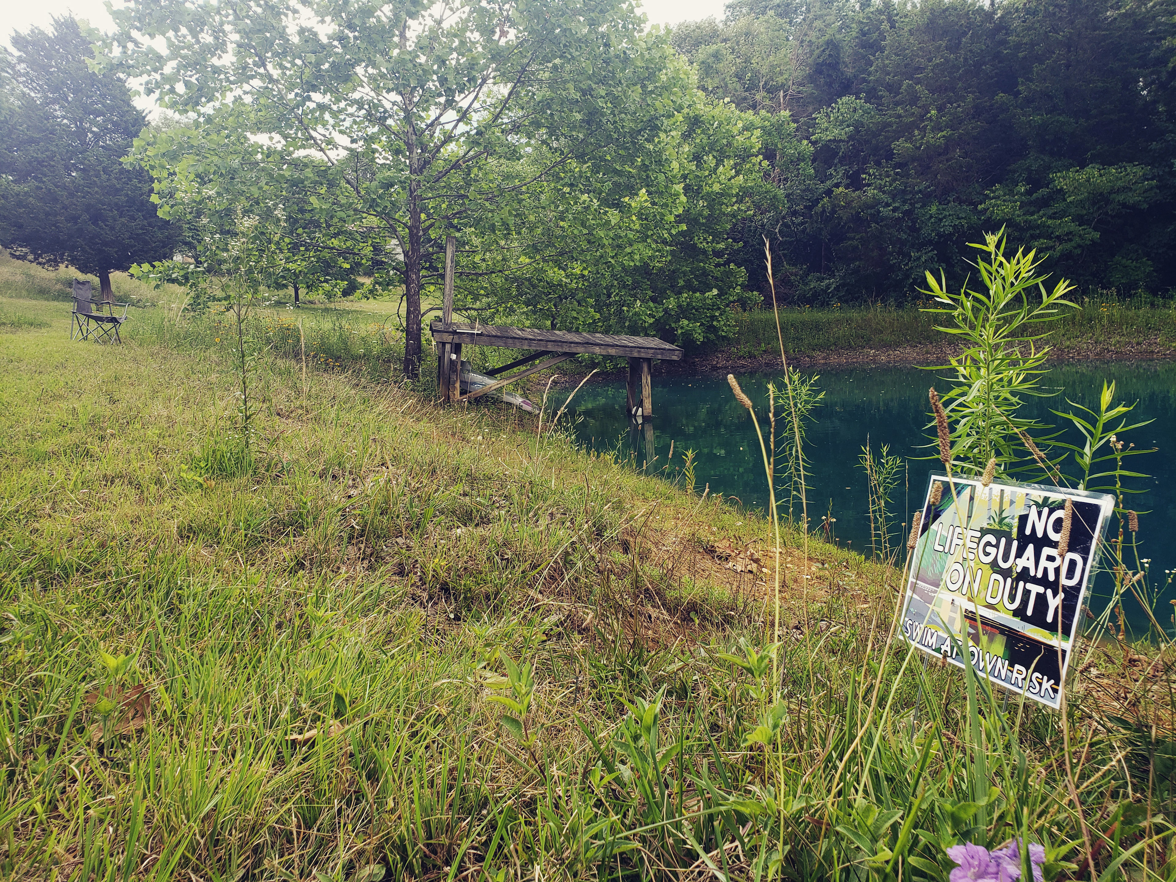 Our dock is a little slanted at the moment--plans to float it are in the works. 