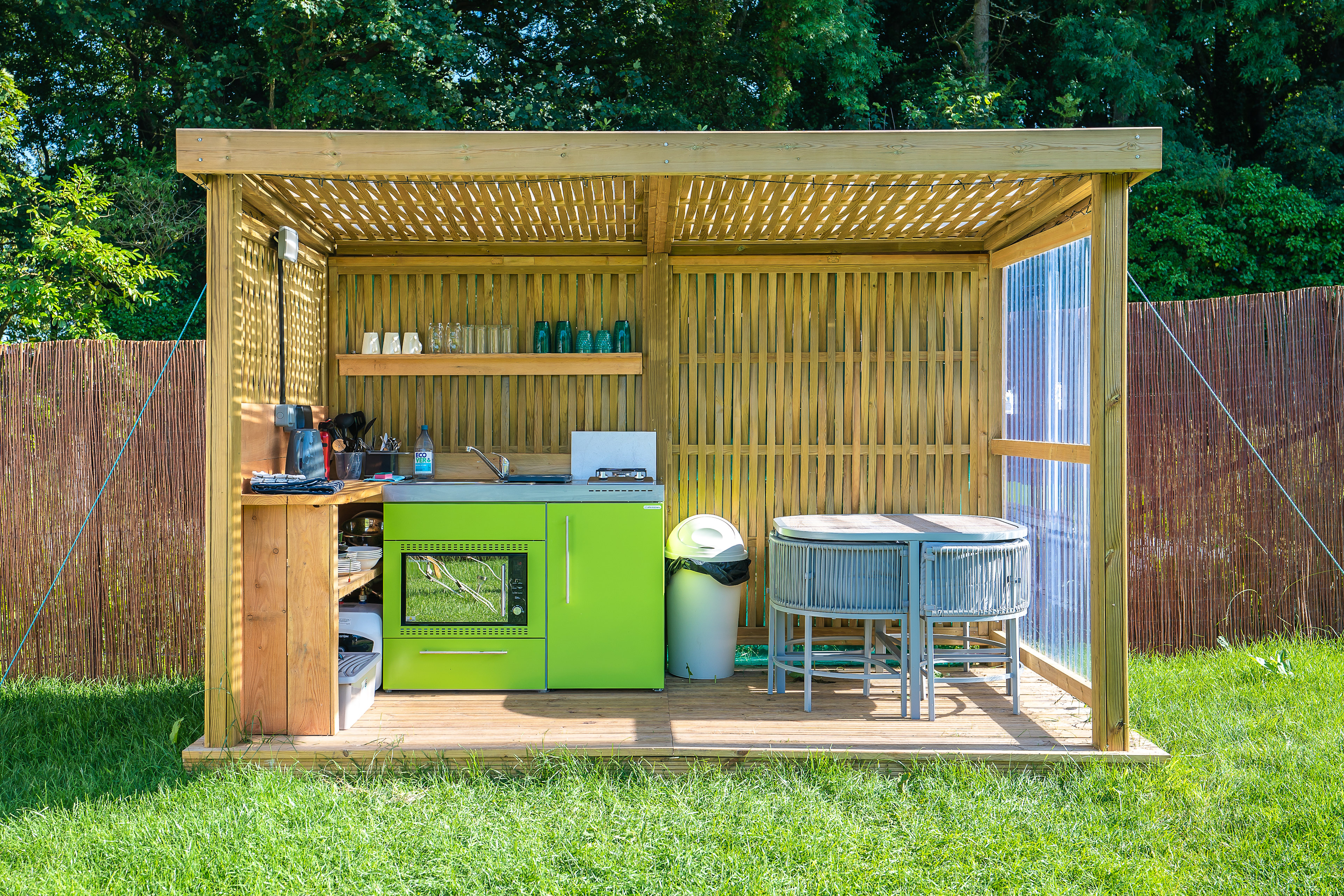 The outdoor kitchen