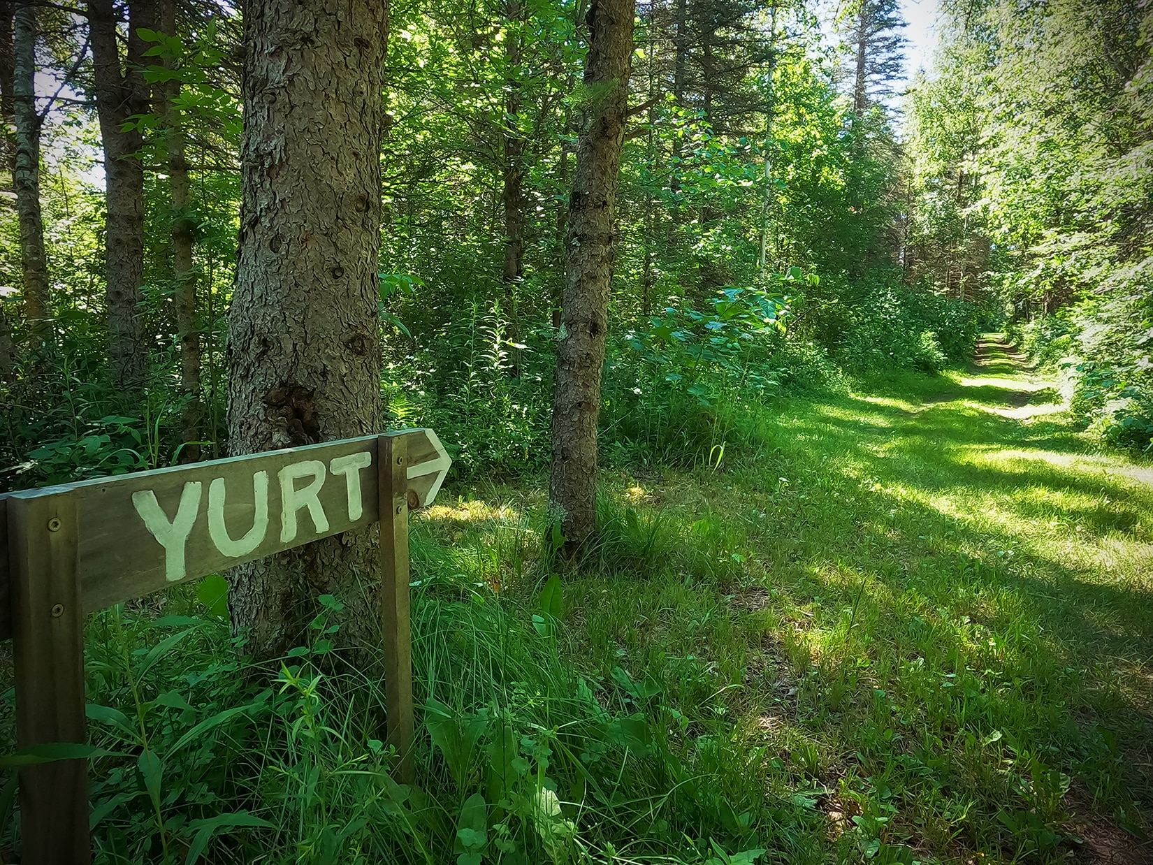 Follow the sign to your destination.