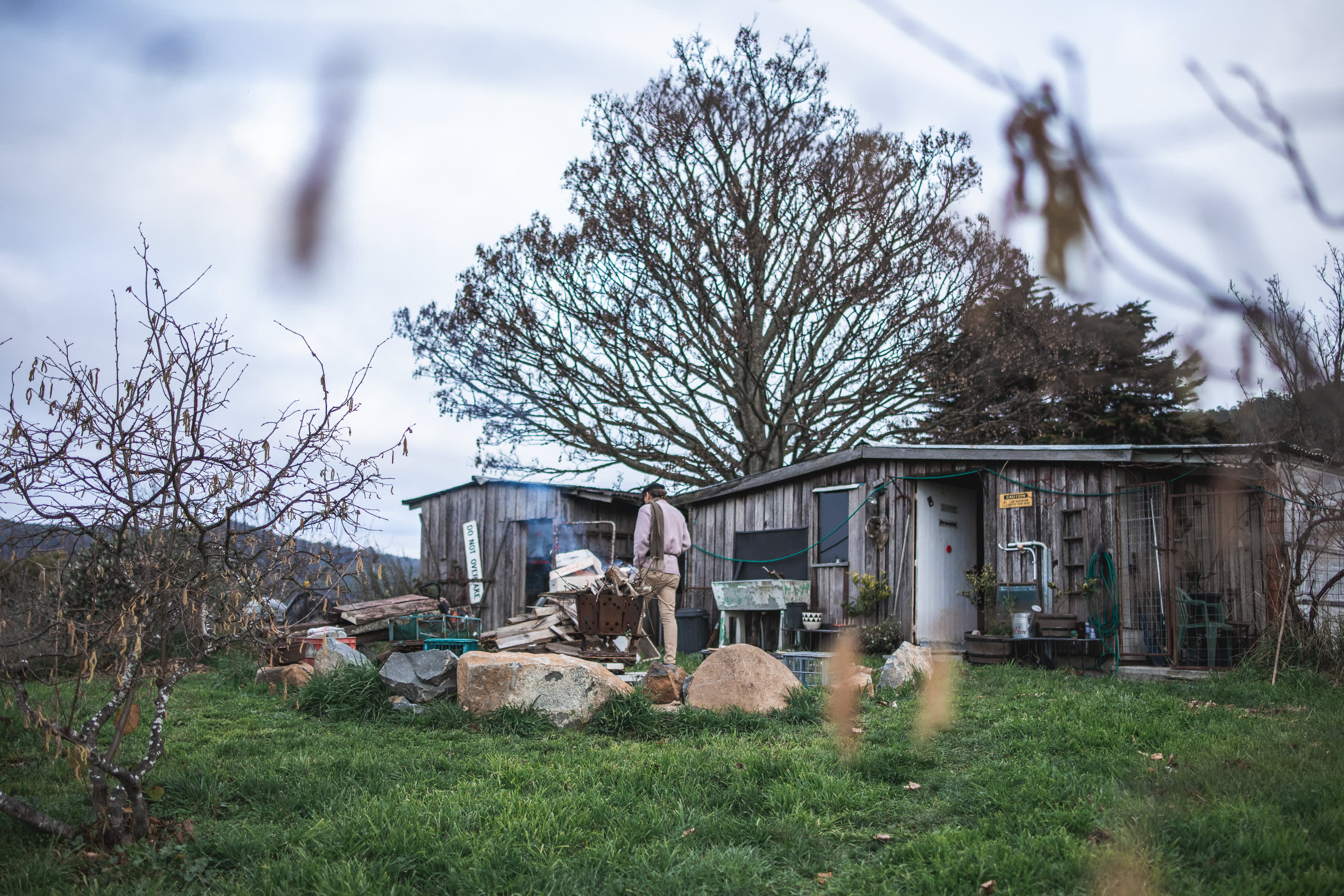 View from the central campfire pit