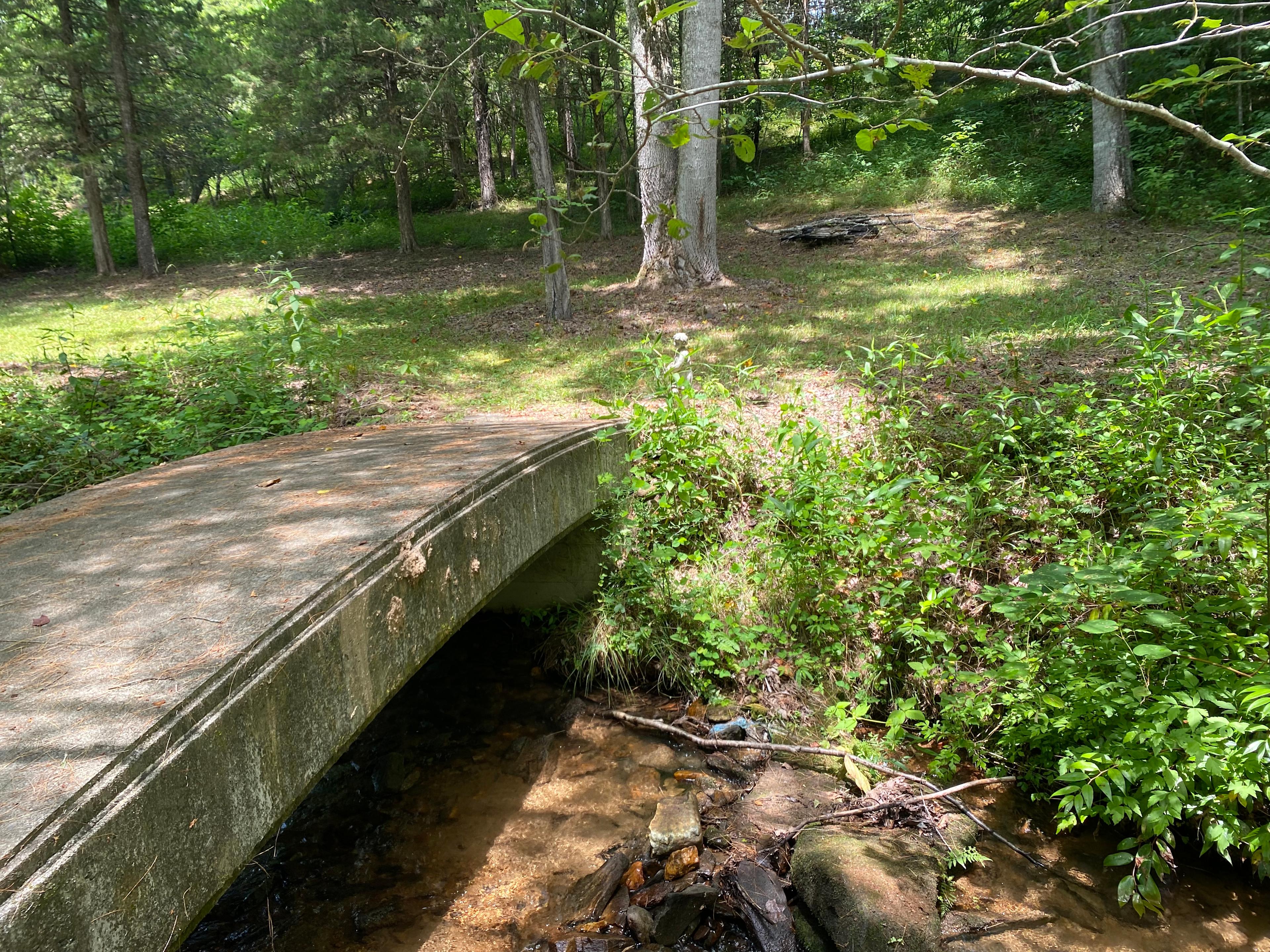 One of the bridges across the creek