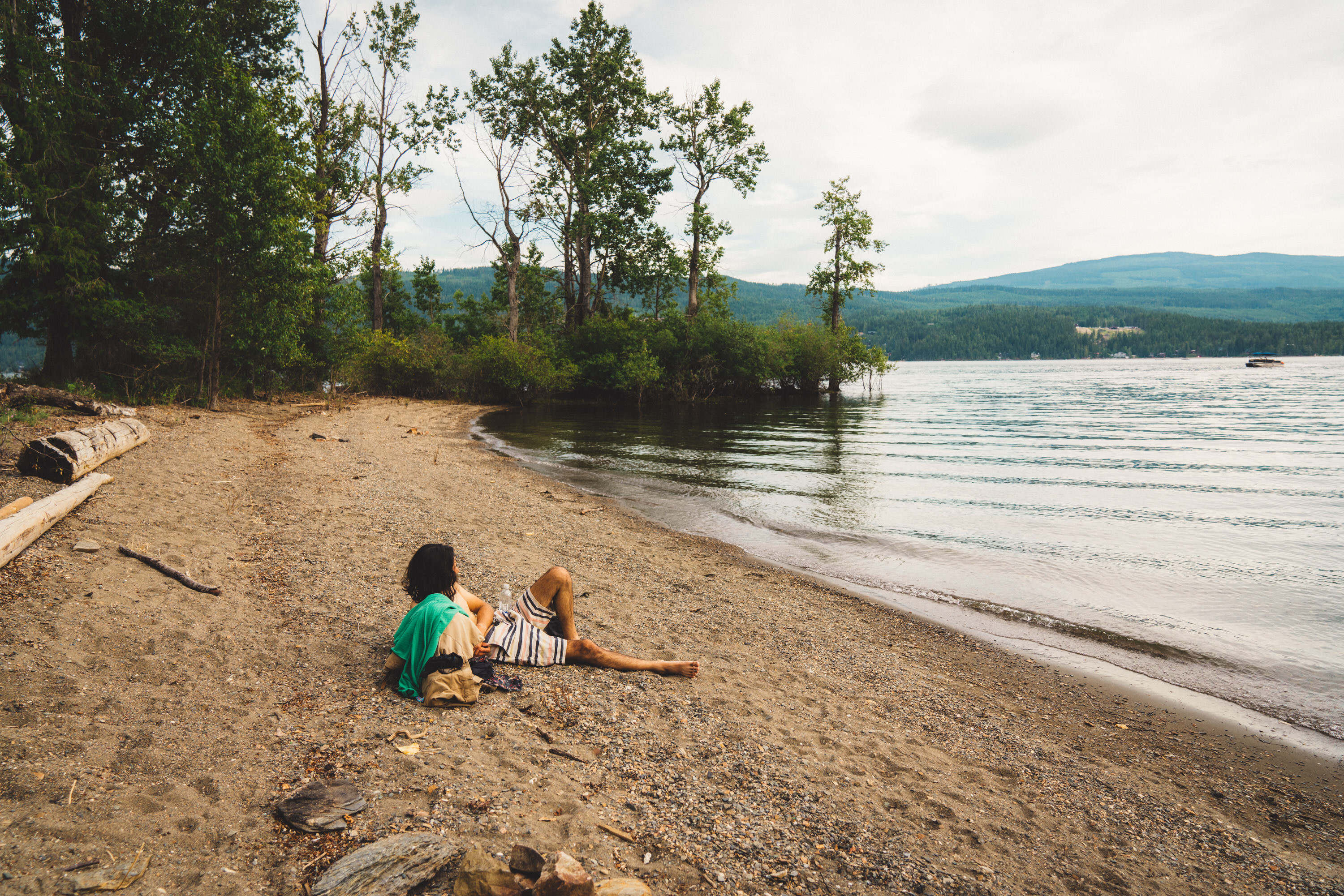 Swimming at the semi-private bay on Shuswap Lake.