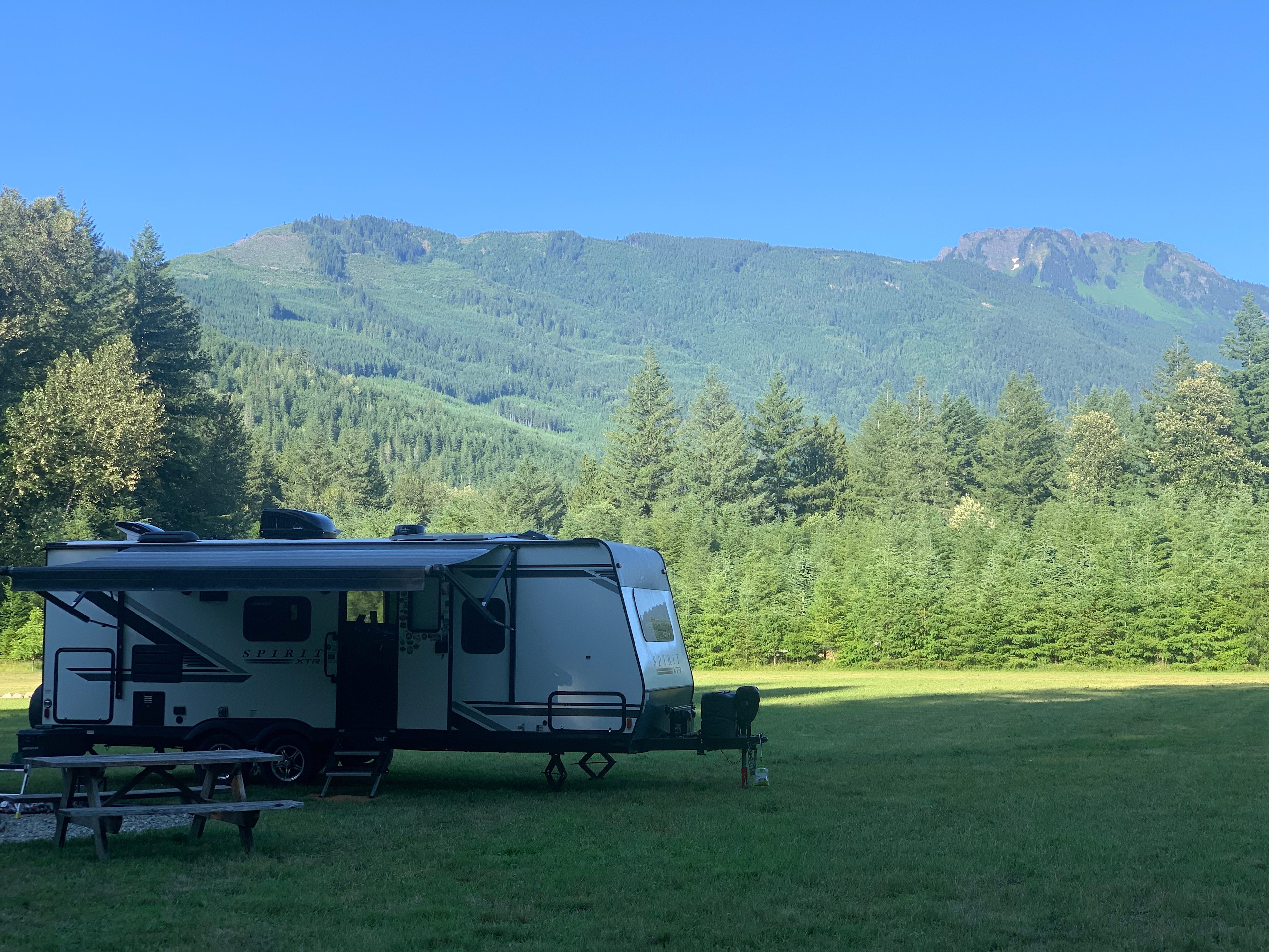 Wide open field with an excellent view.