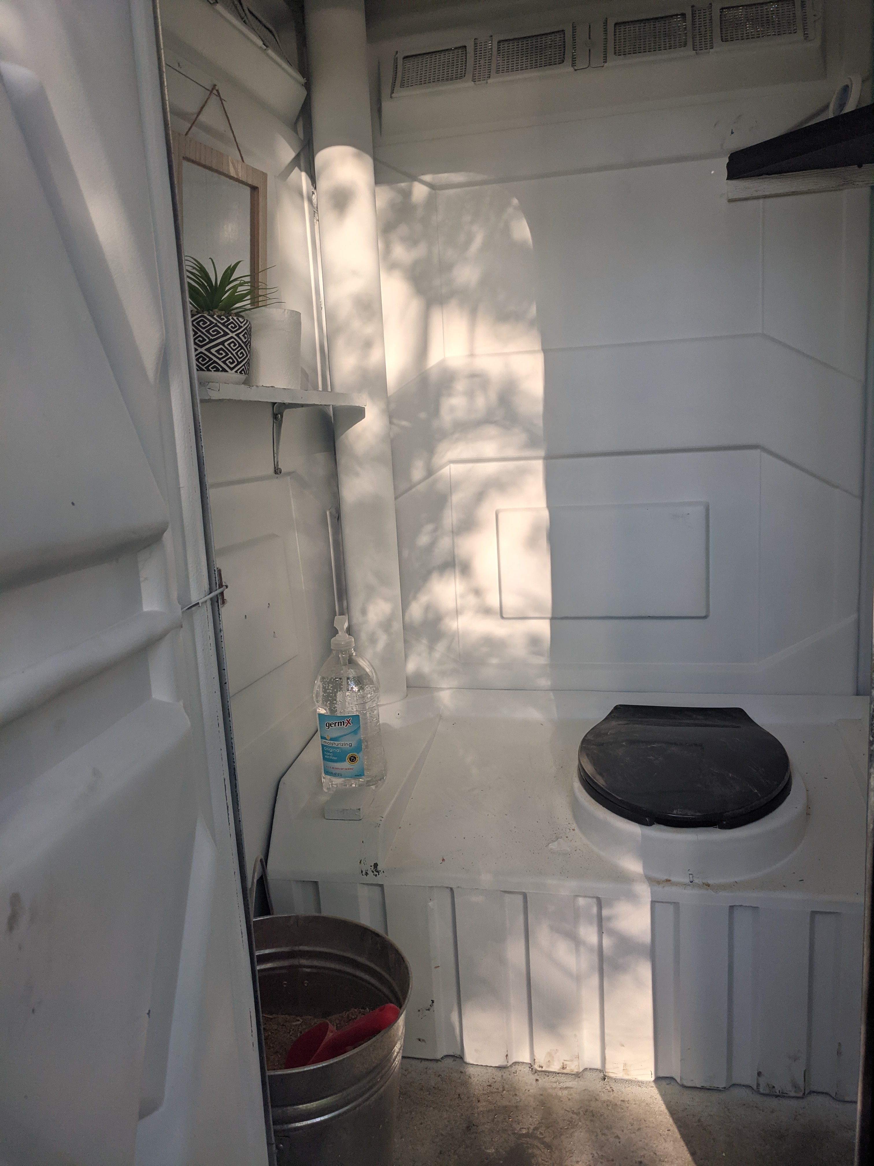 Composting toilet outhouse. Just add sawdust!