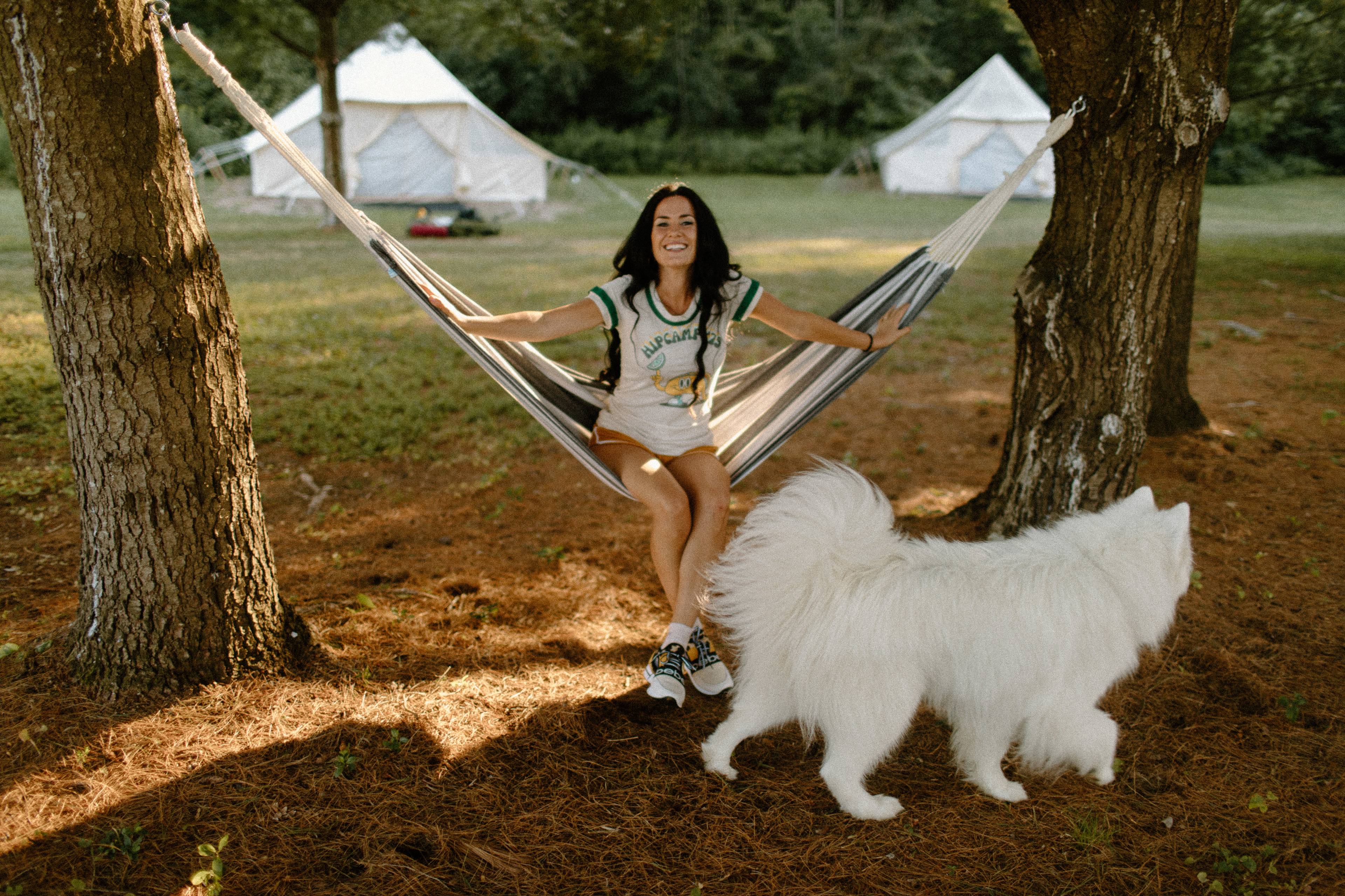Central area with hammocks