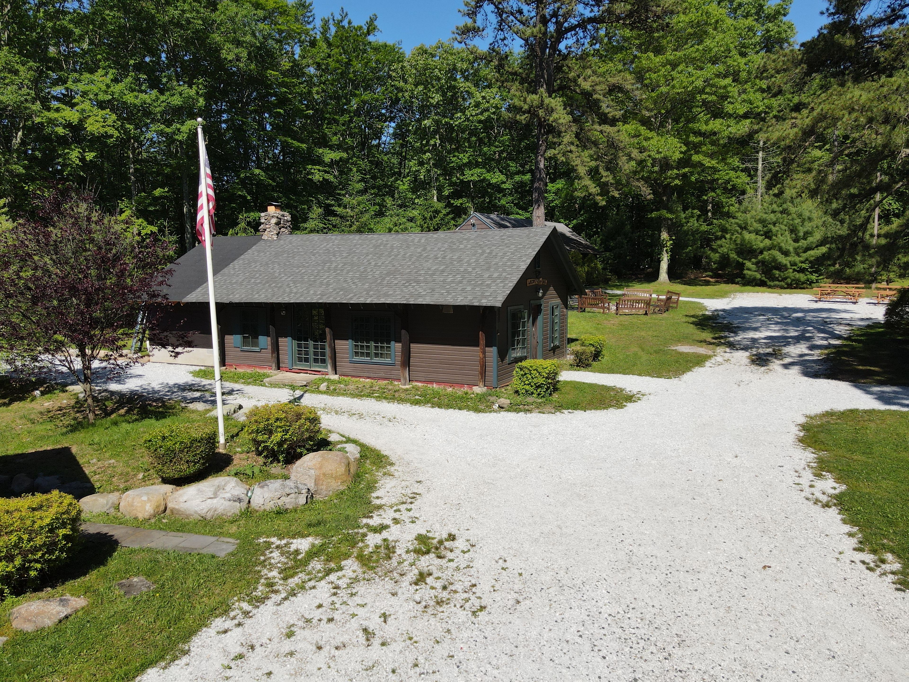 One of three cabins (all with kitchen and bath)