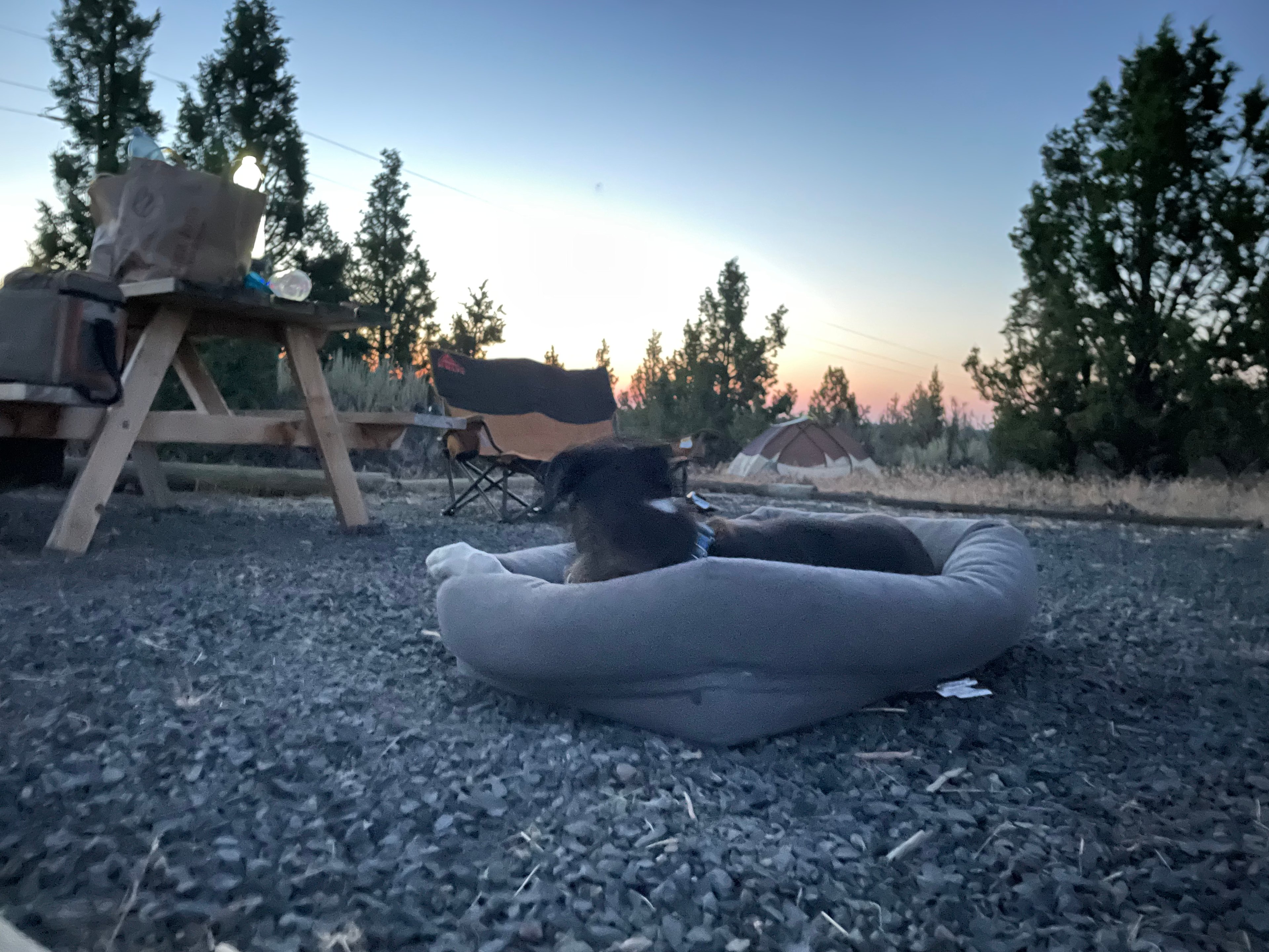View of the Sisters at sunset 