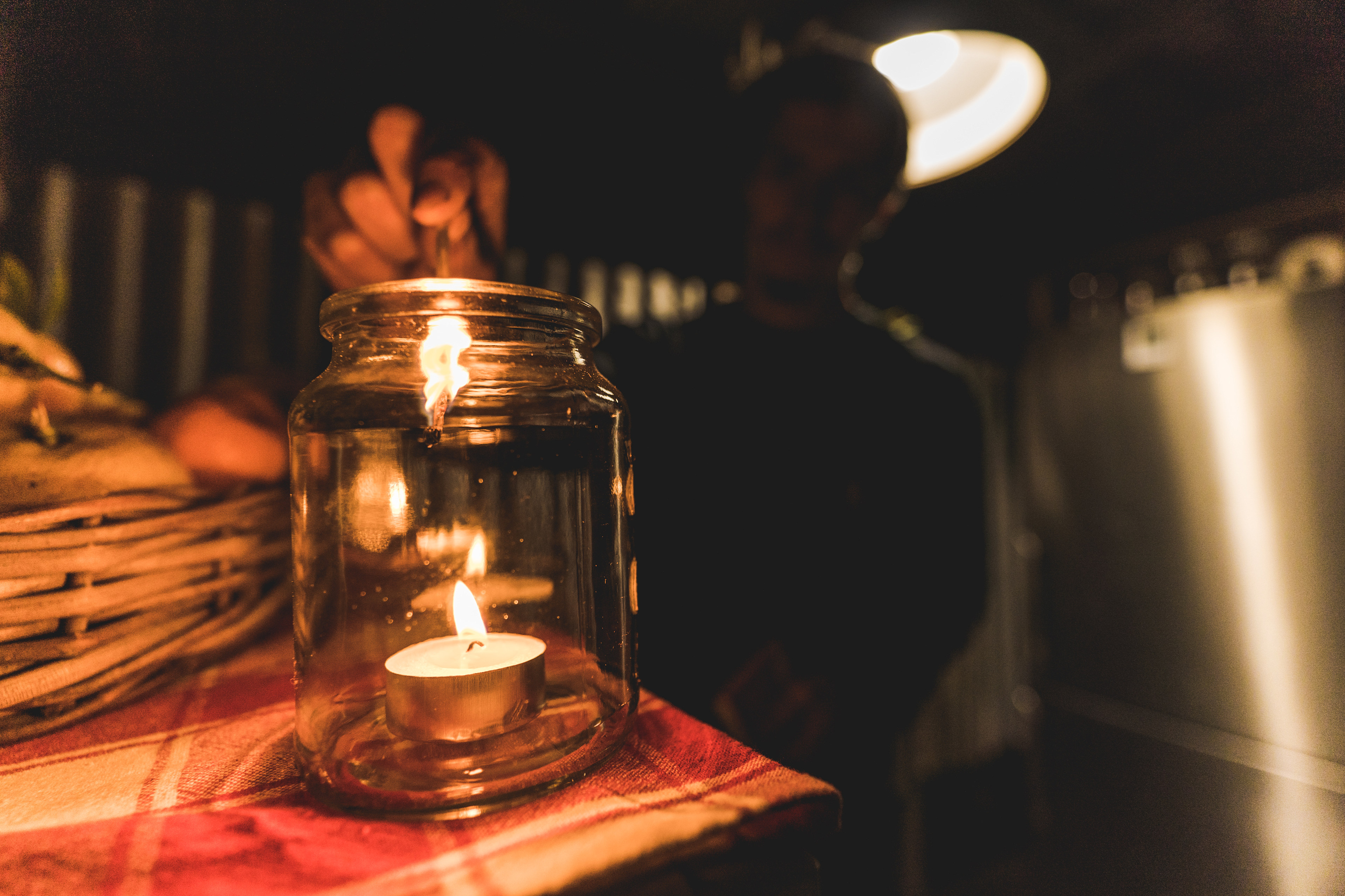 Lighting the provided candles 