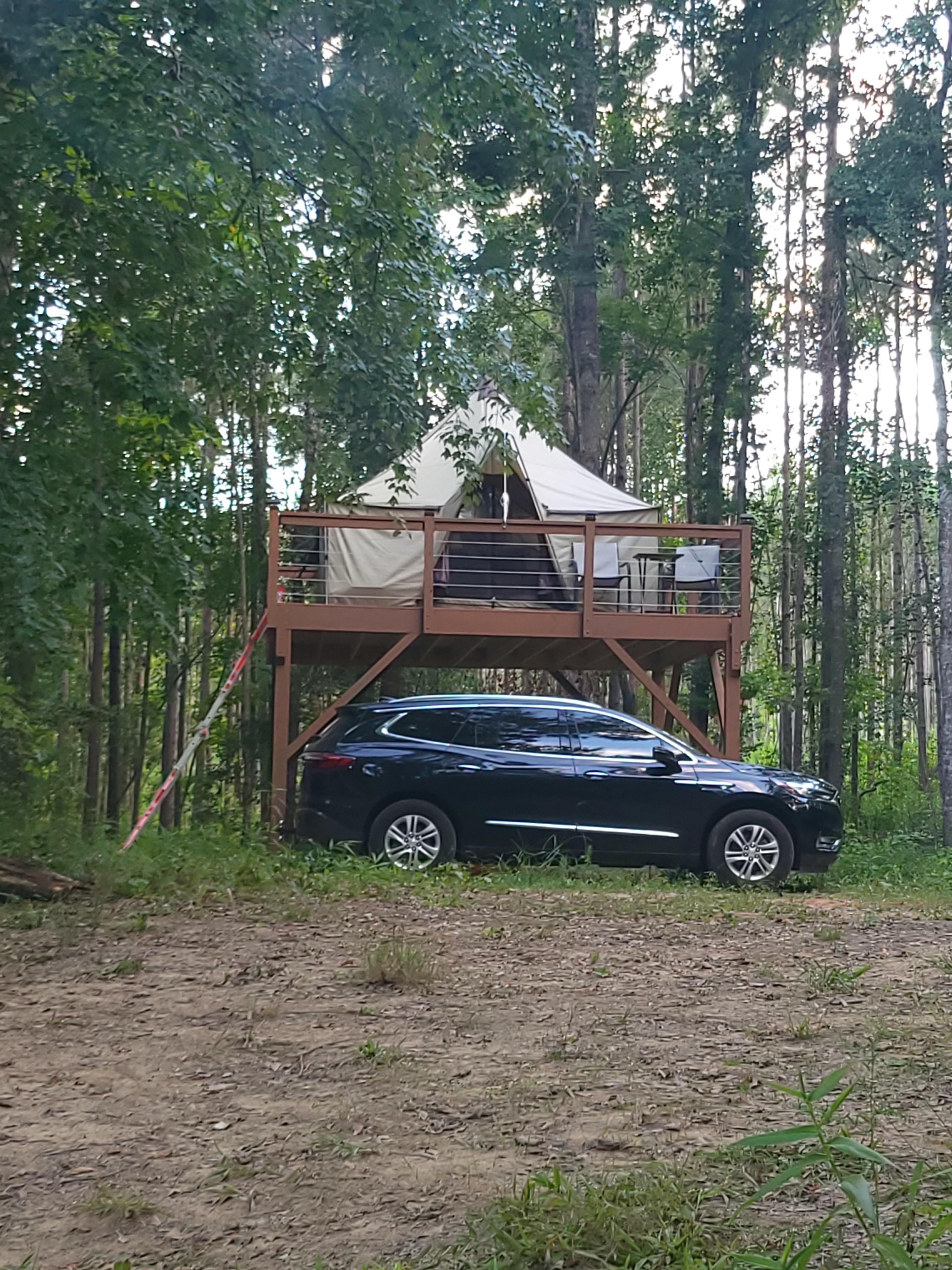 Primitive riverside camping
