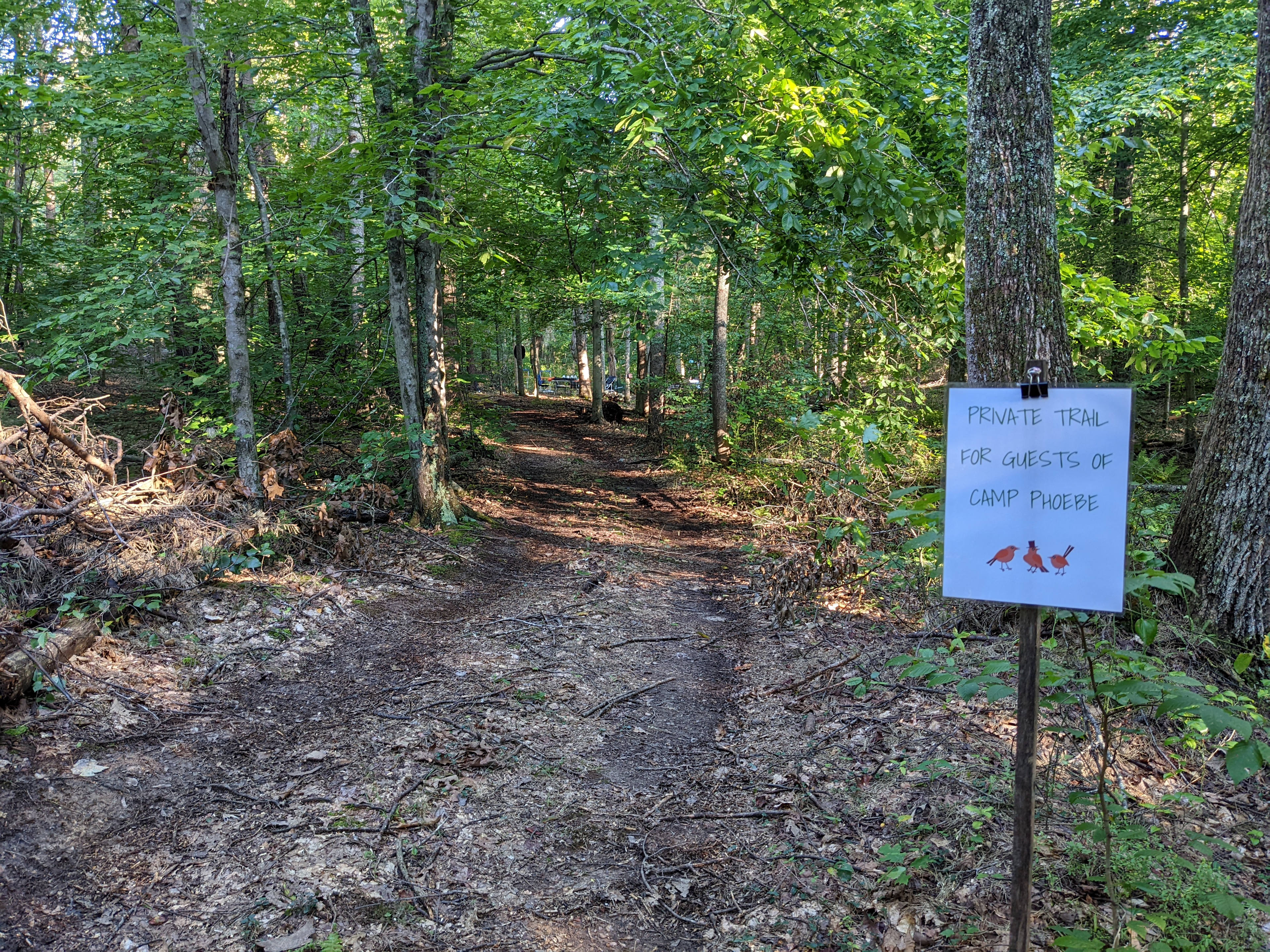 Each site has its own private trail access.