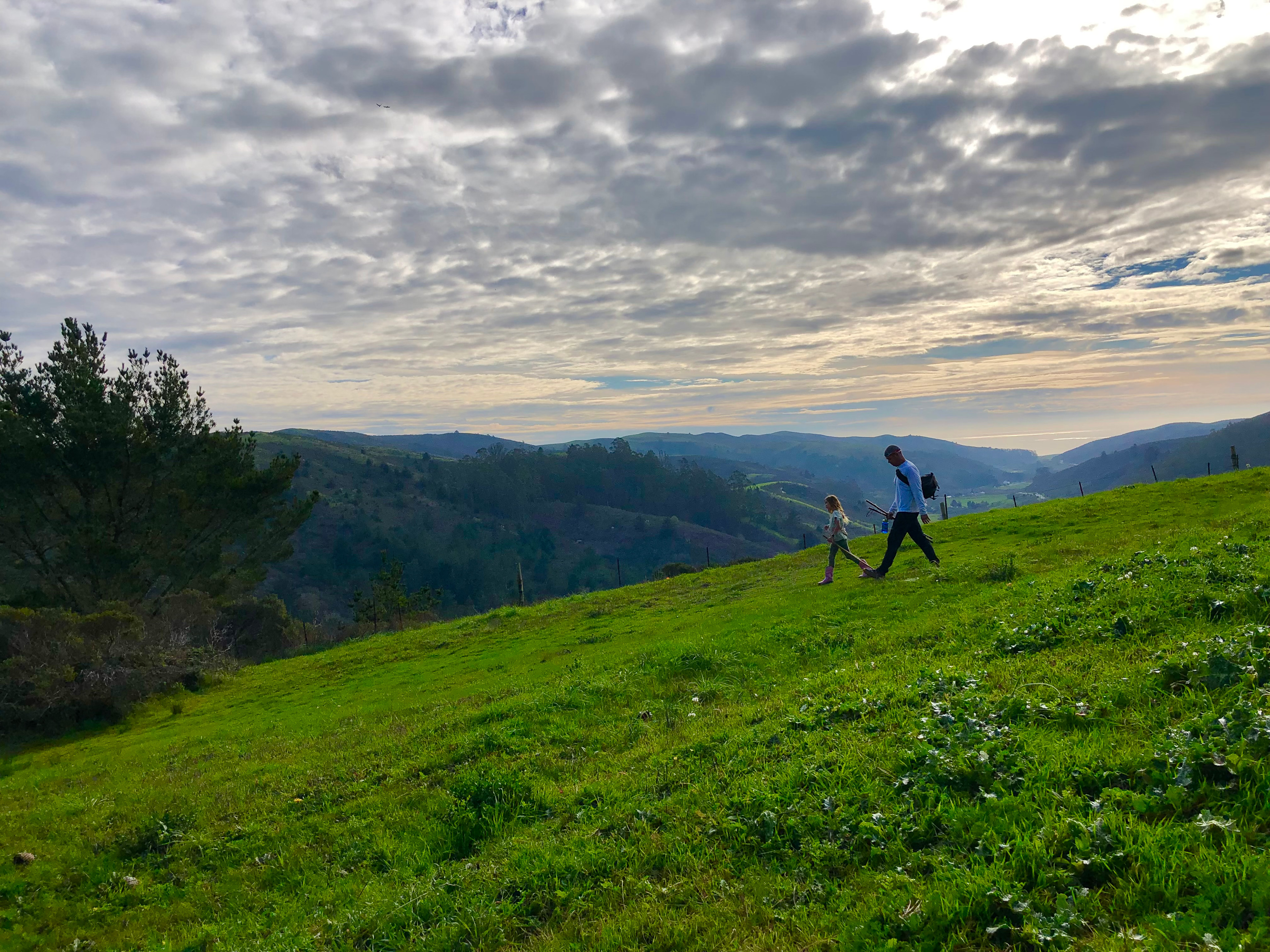 Hiking from the campground back down to the barn.  Beautiful views down the canyon at the campsite.