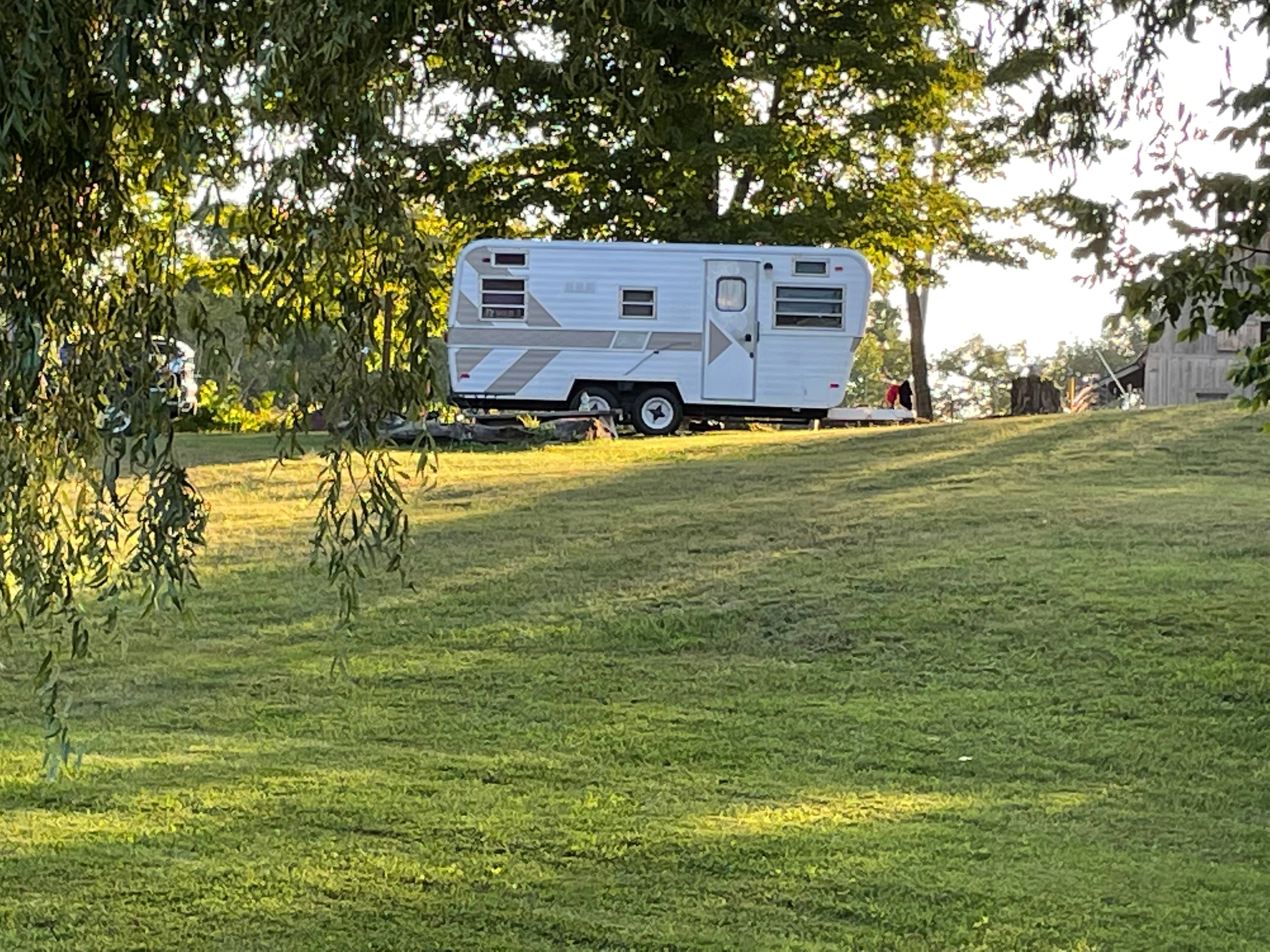 Our campsite area complete with electric, potable water, porta potty, gray water disposal and fire wood!