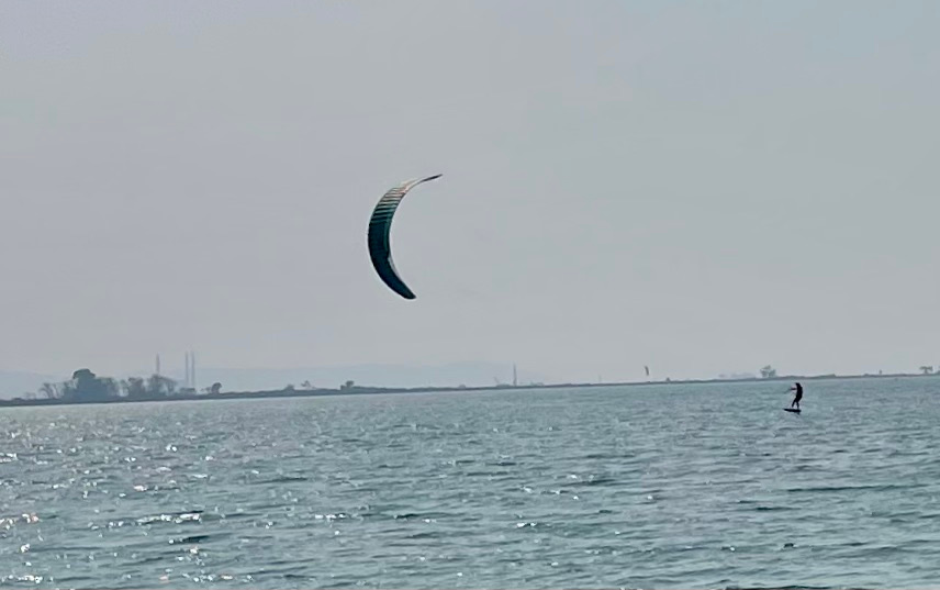 Windsurfing on the Sacramento River.