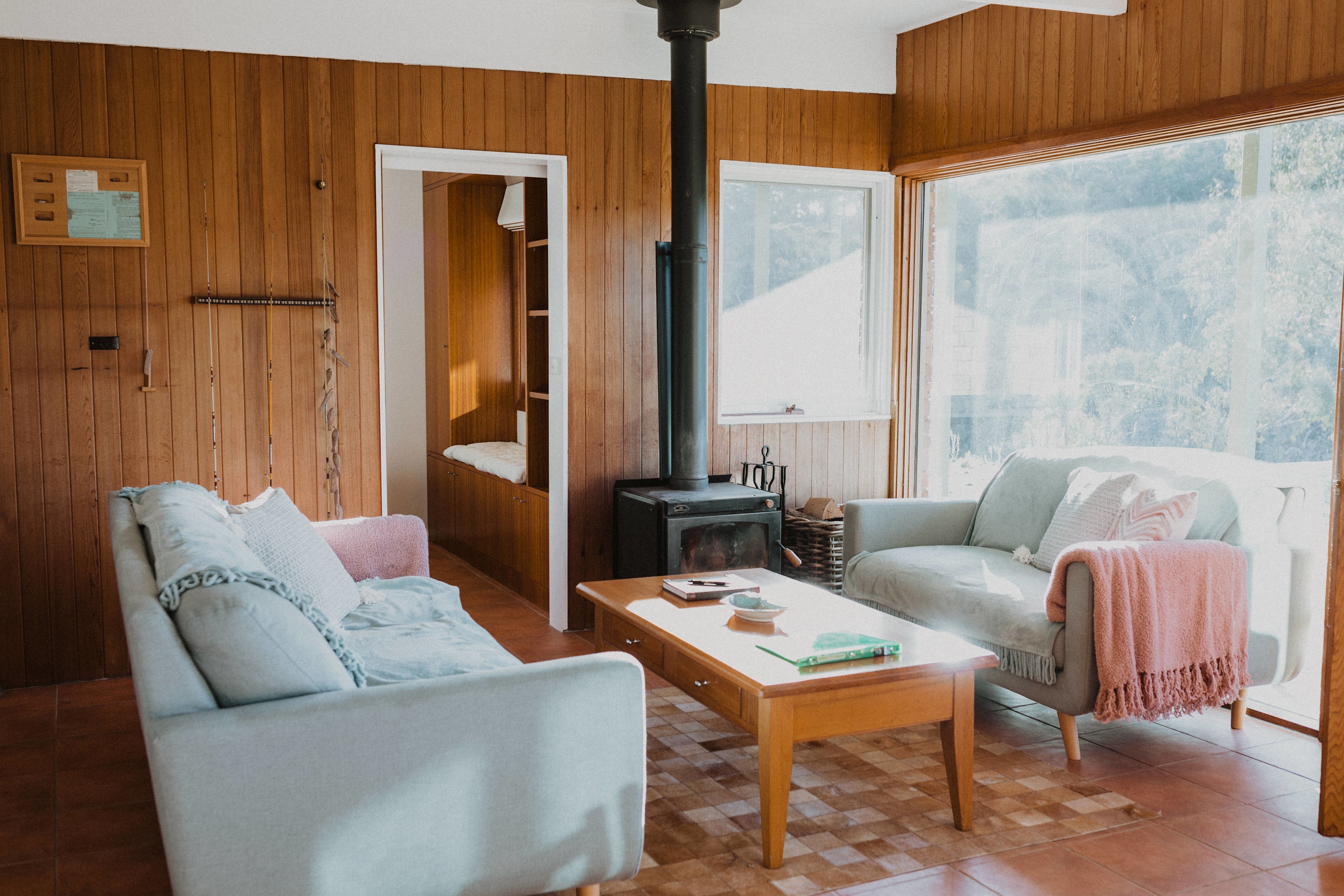 Cozy living room with fireplace