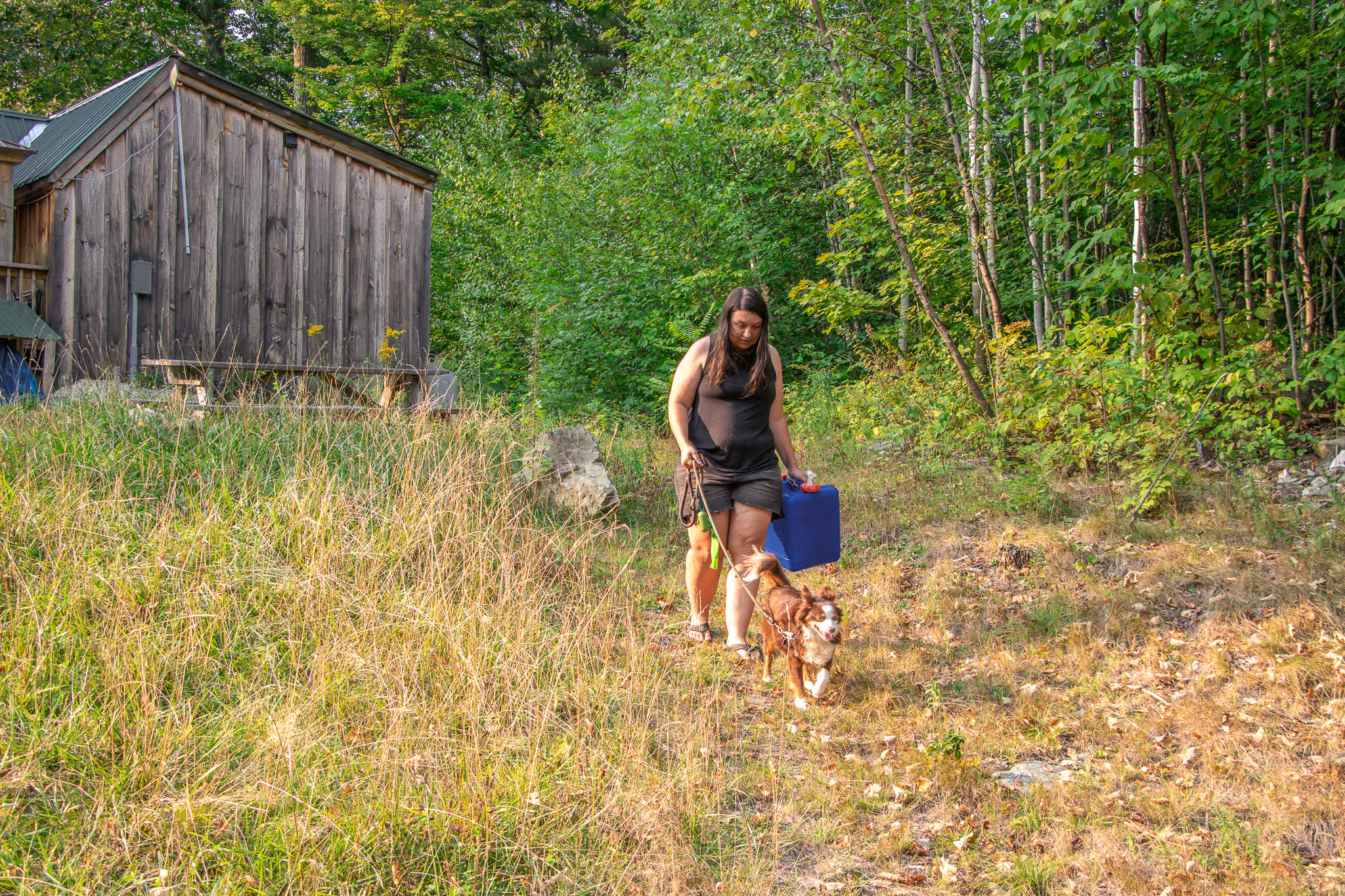 The water spigot is right up a small hill from the campsite