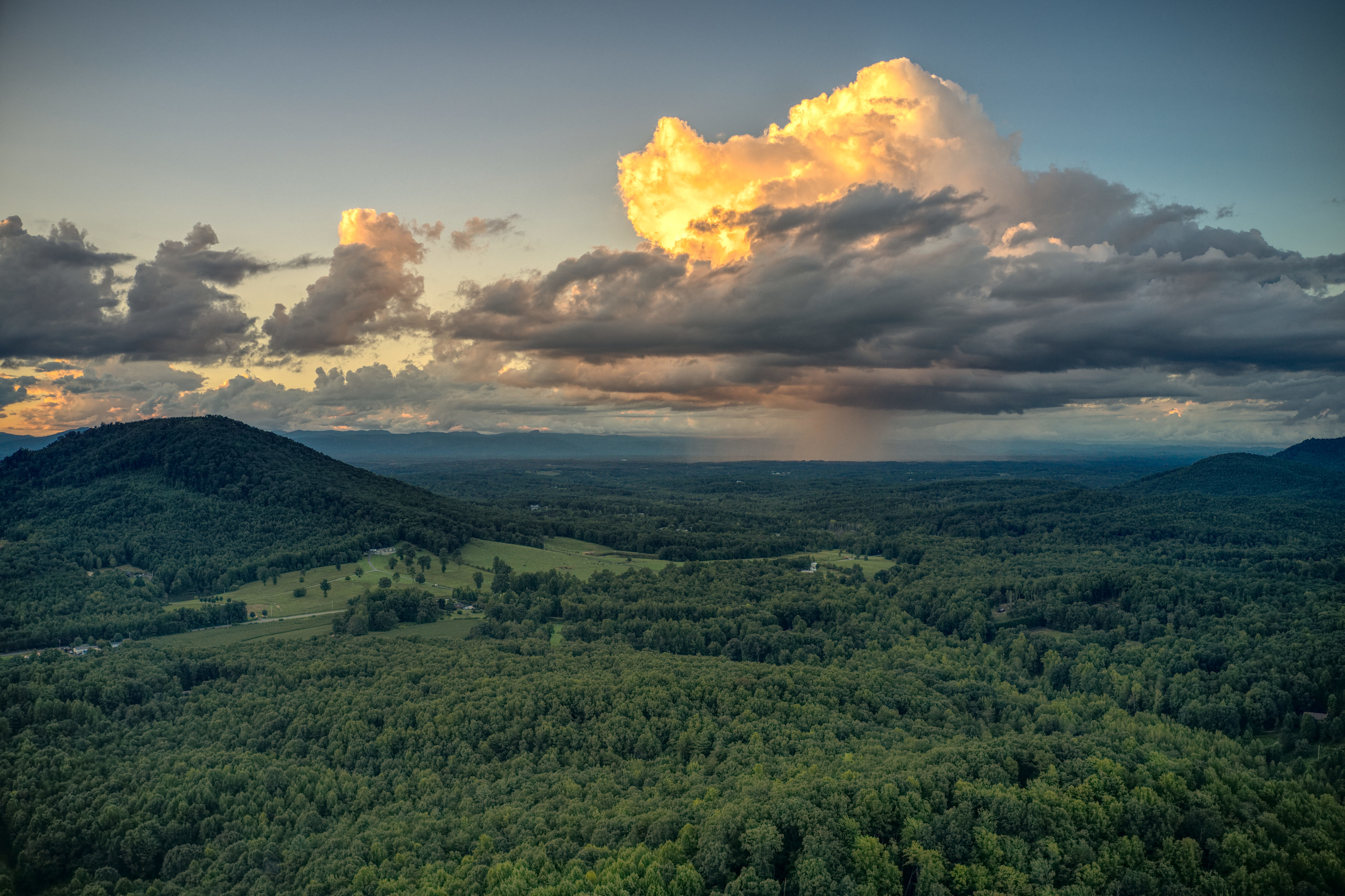 North view, thunderstorm over the Catawba Valley.