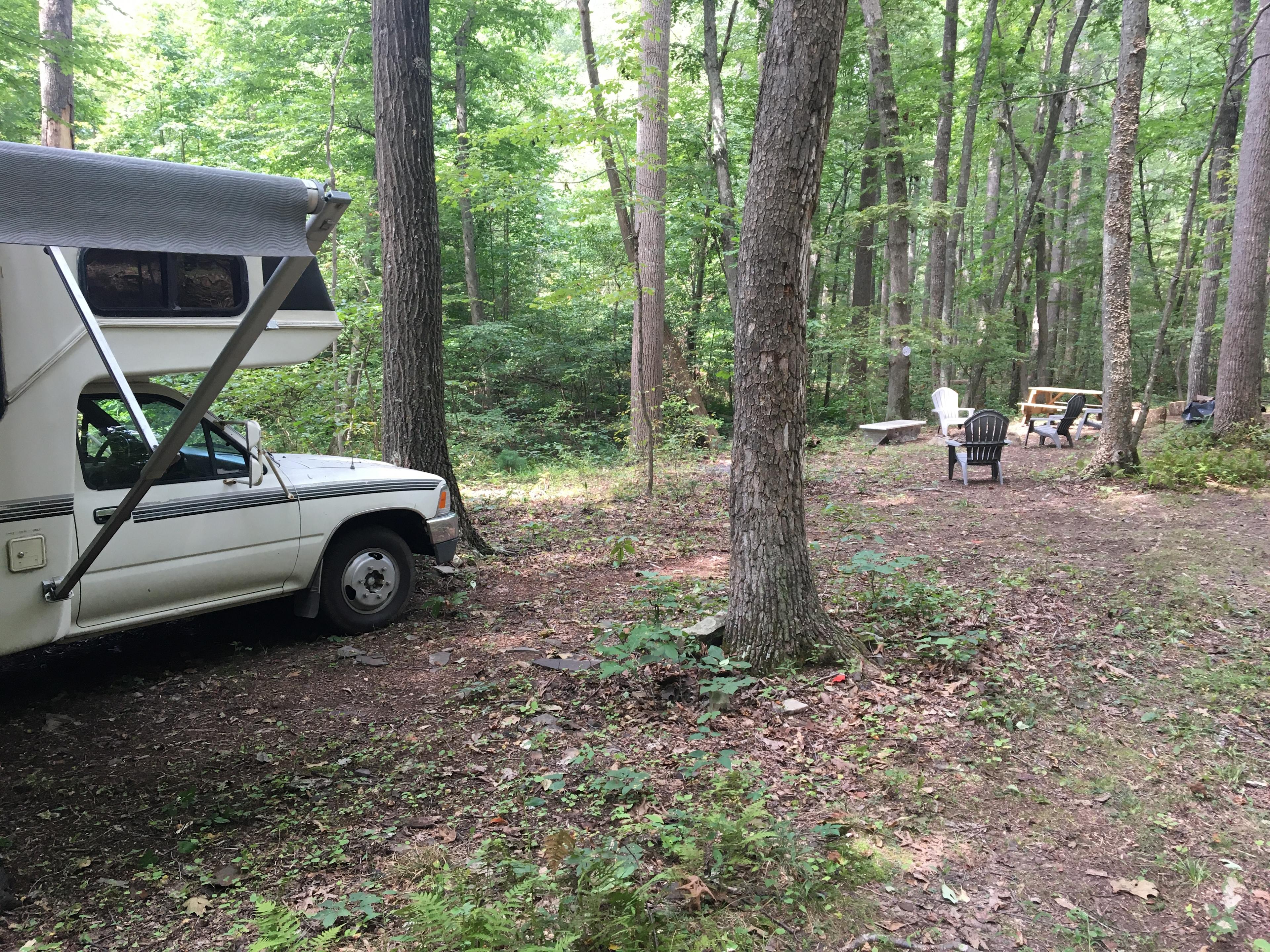 The RV near the campsite.