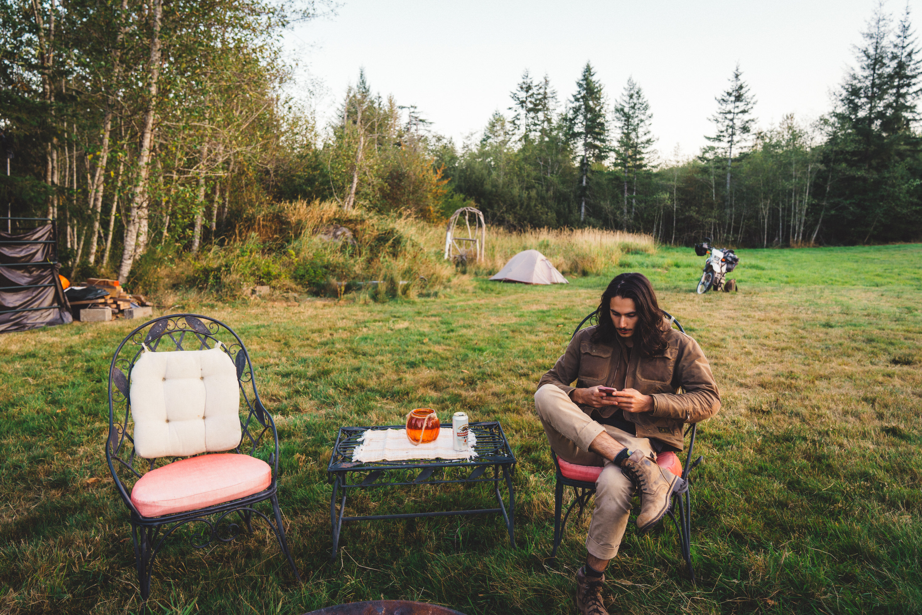 Relaxing before dinner.