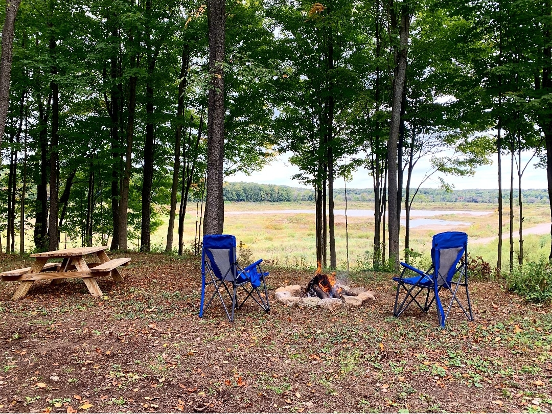 Low water view from the campsite.