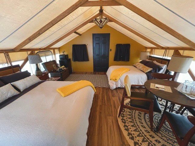 Glamp in style in this roomy accommodation. 