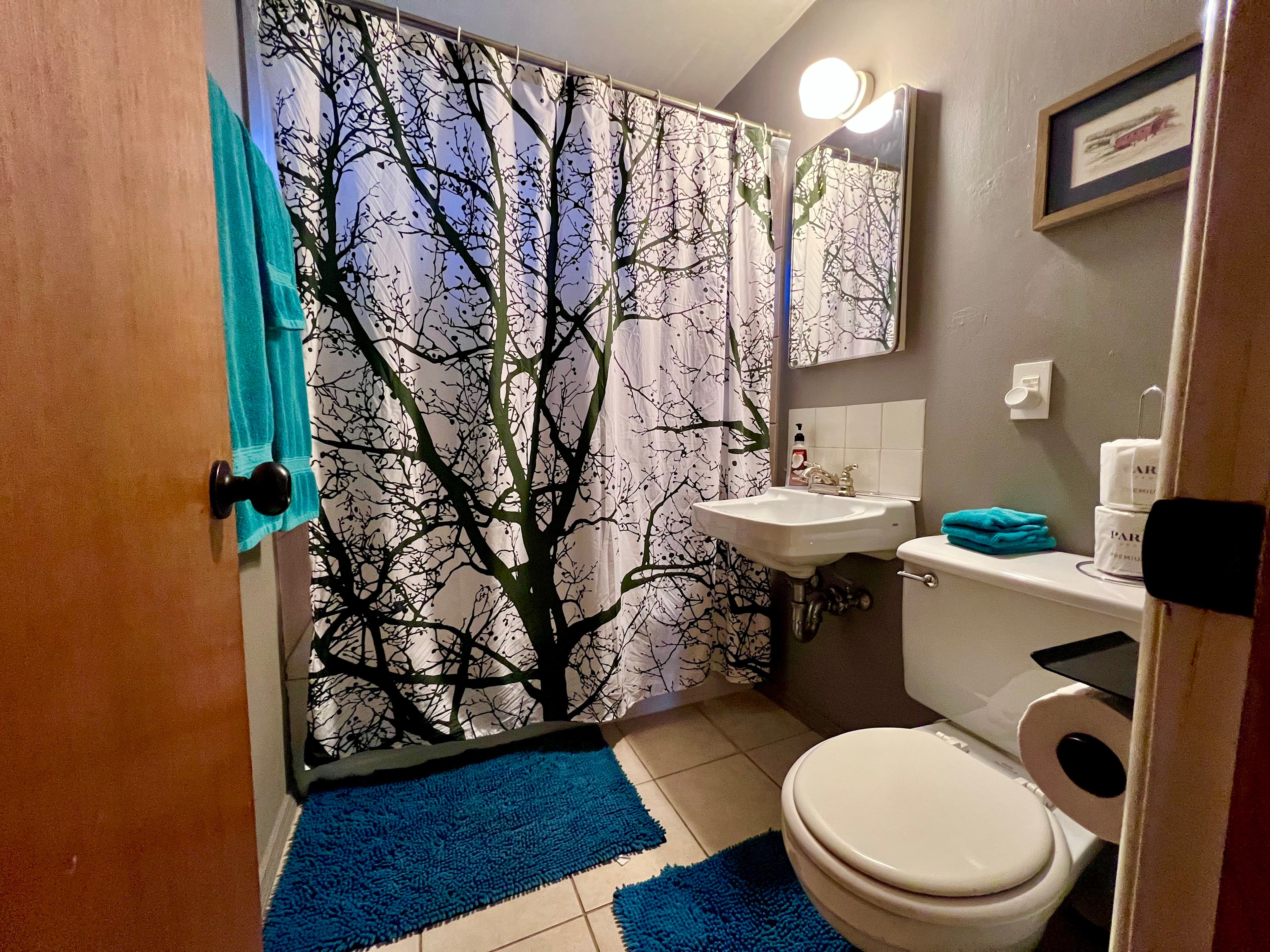 Full bathroom with shower/tub combination