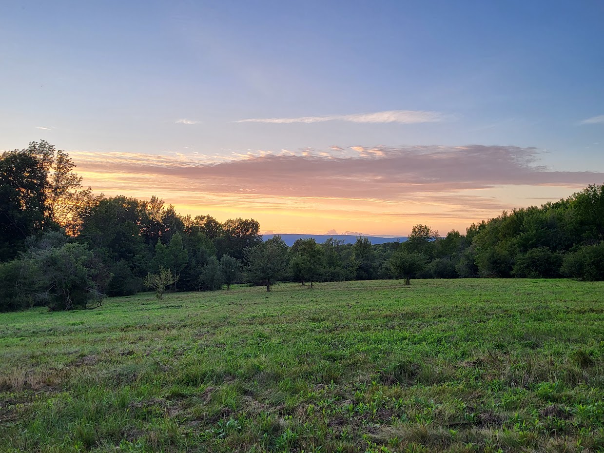 Always gorgeous sunsets looking towards North Mountain by the horse pastures. 