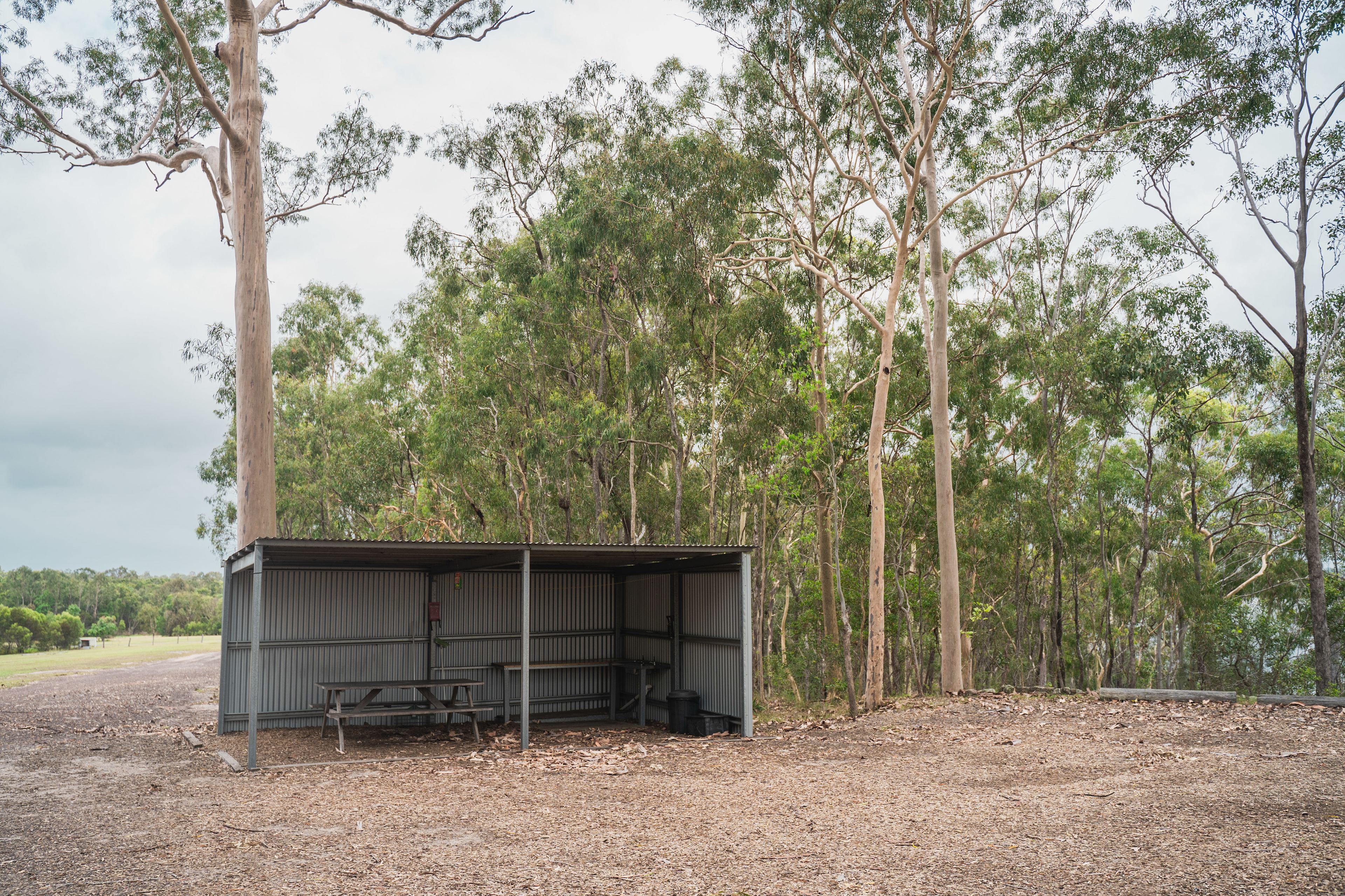 Undercover table/sink area at Red Hill campsite
