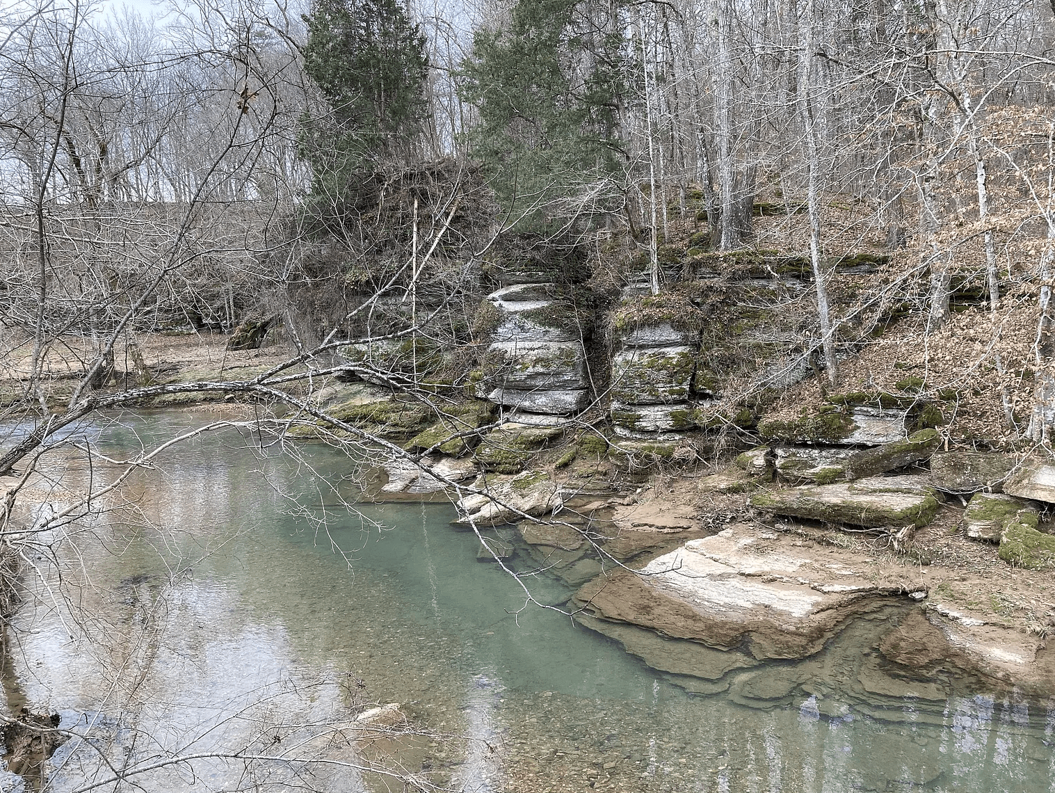 Nearby swimming hole about 3-4 feet deep