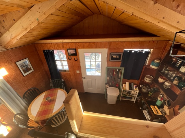 Looking down from the loft.