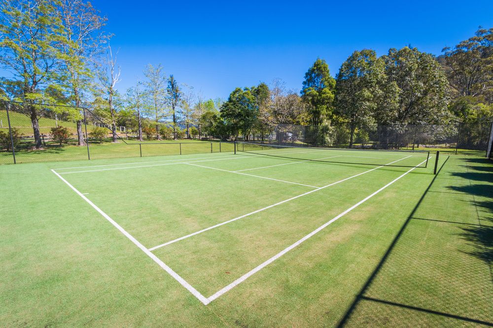 Tennis across the creek 
