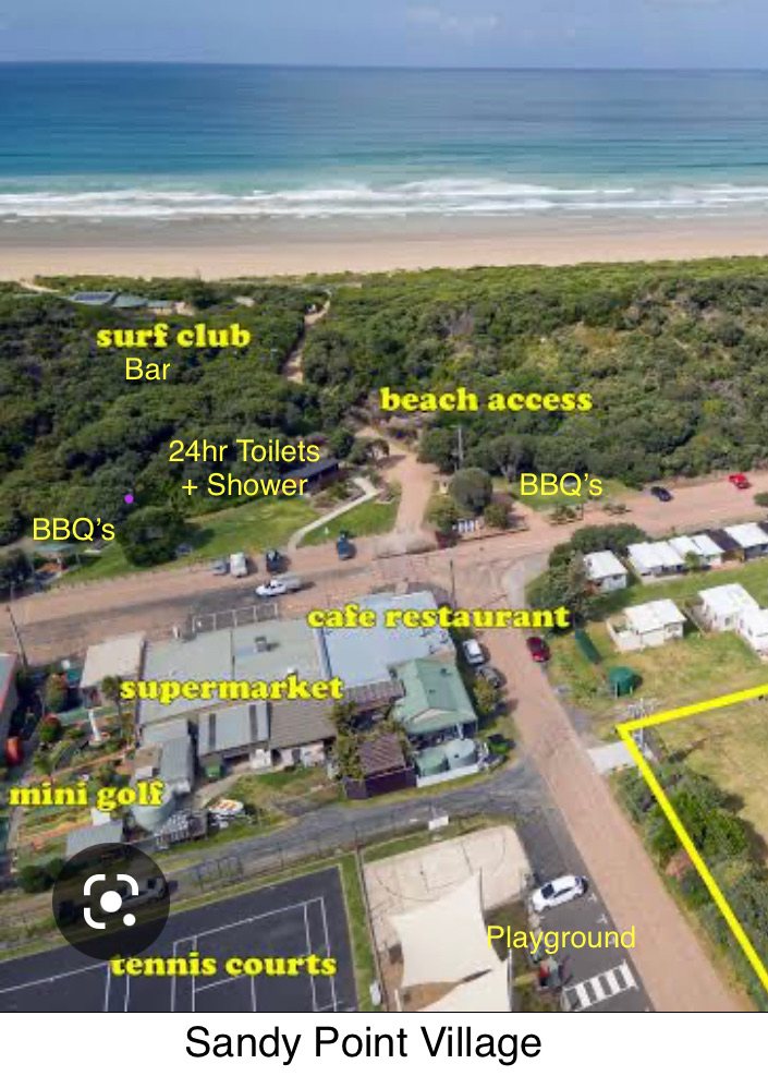 Sandy point general store, toilets, beach access , bbqs etc.. 
