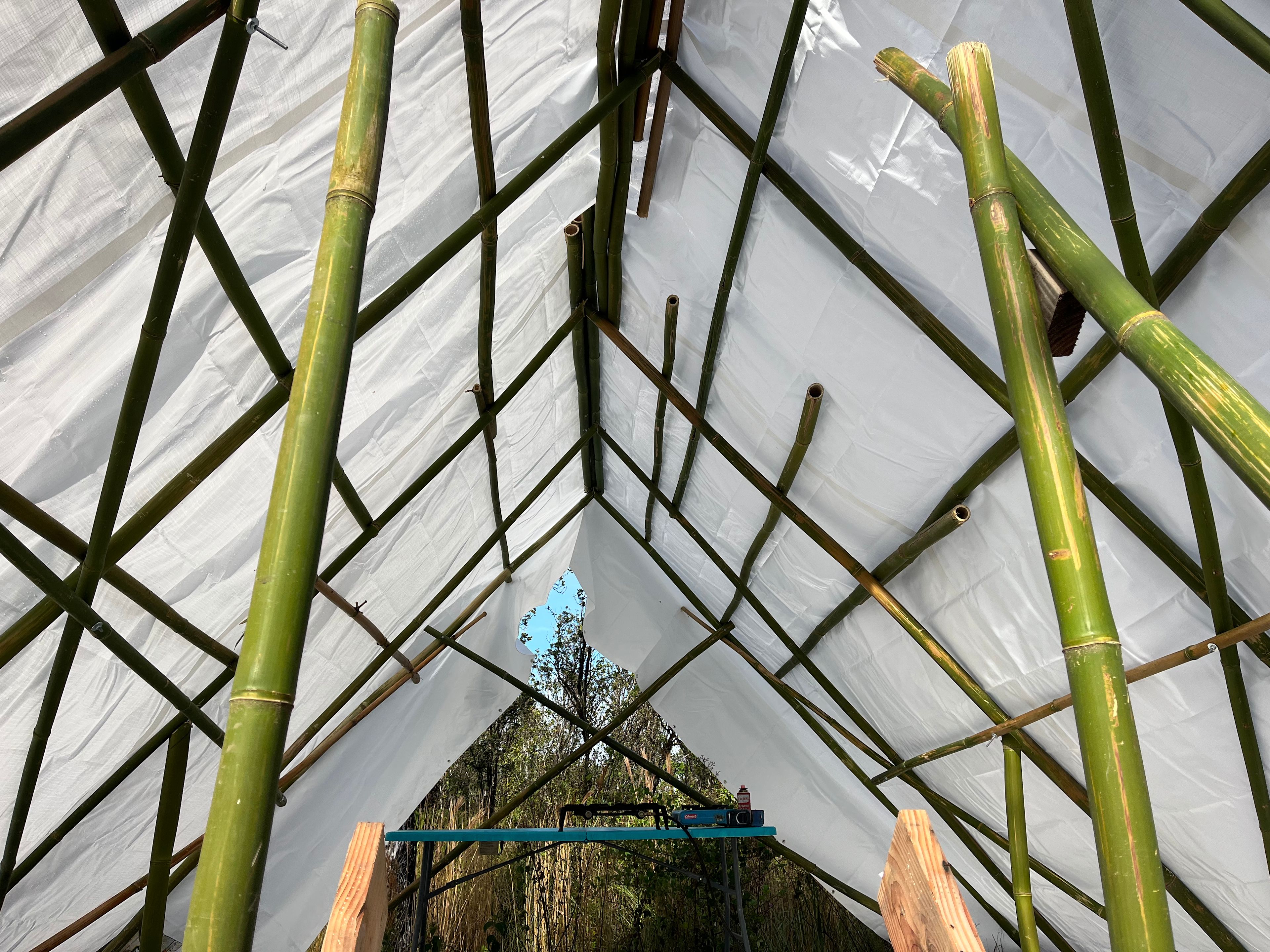 Tent camping on a 16 by 16