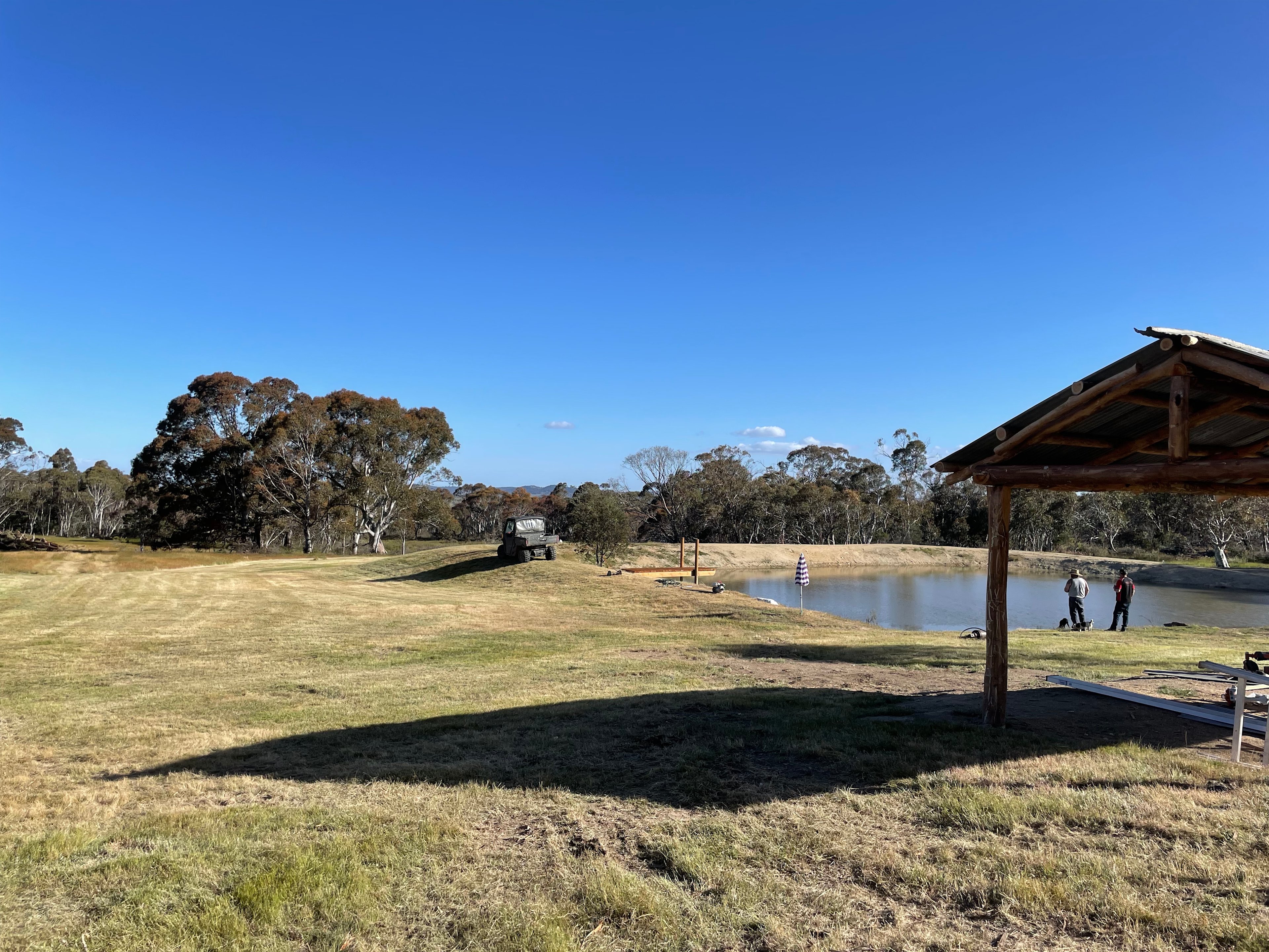 Bush shack in progress near the dam