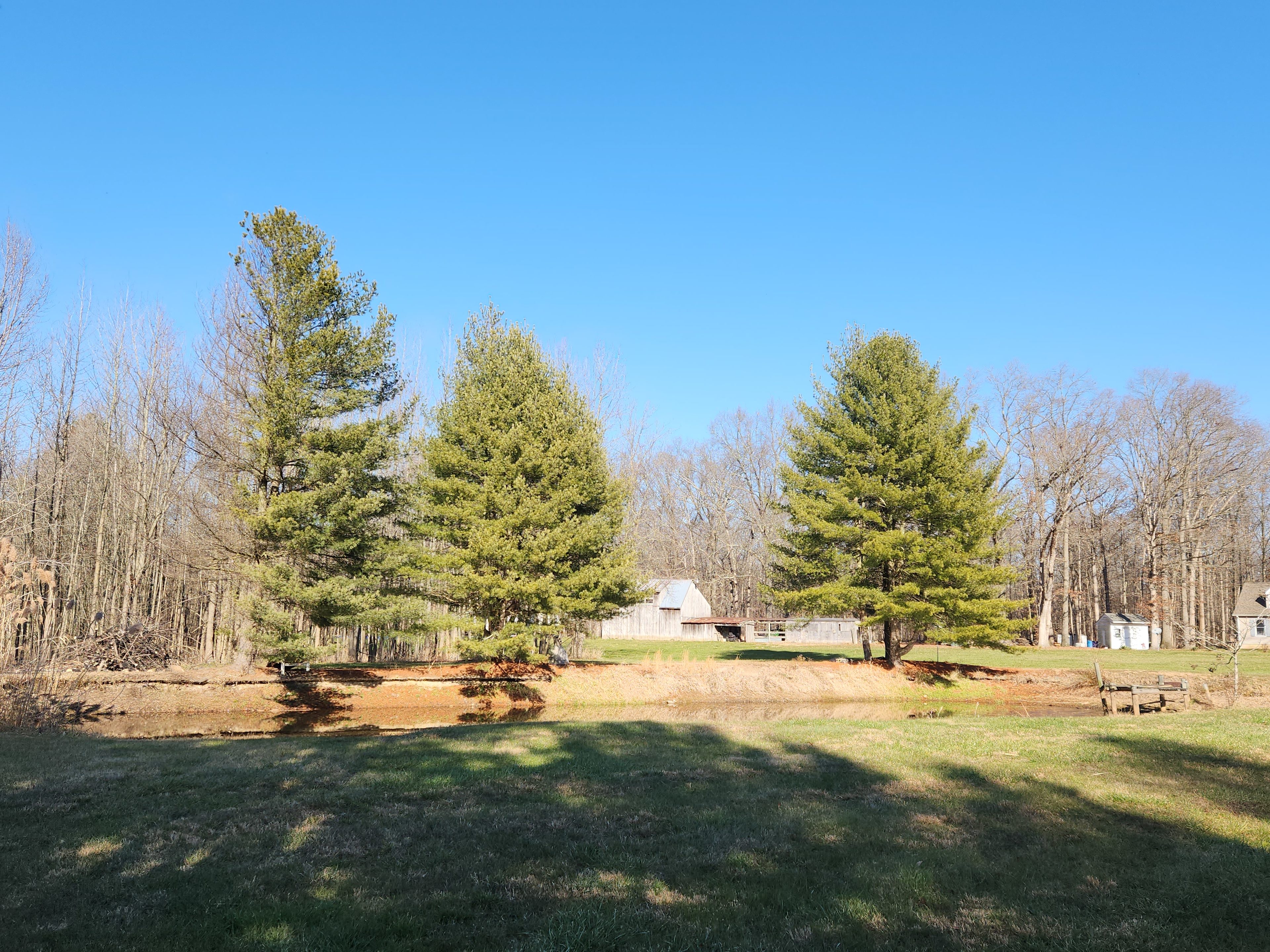 This shows you the first look of the property you see that shows the pond and barn in the back ground. 