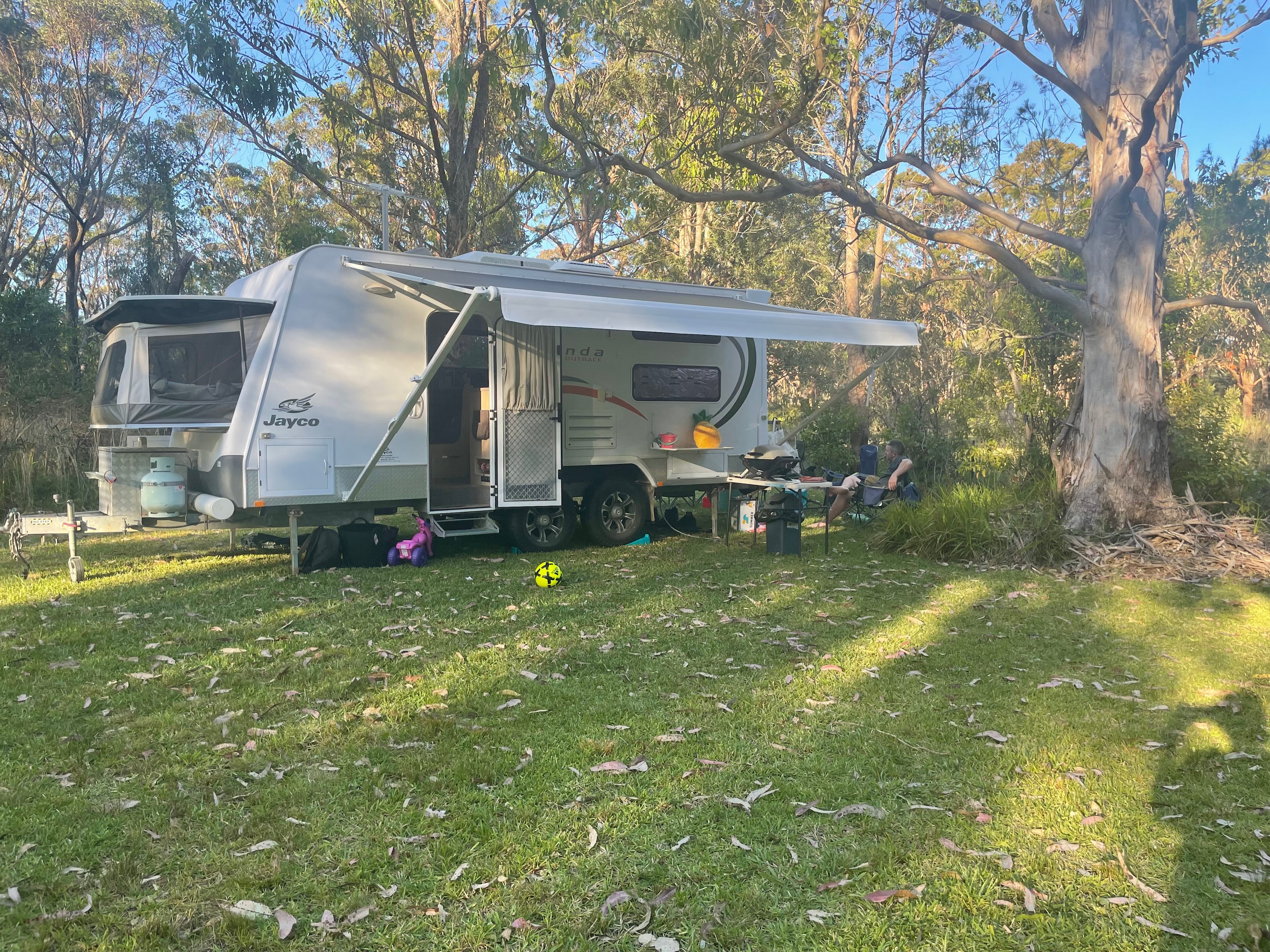 Set up in back right corner 