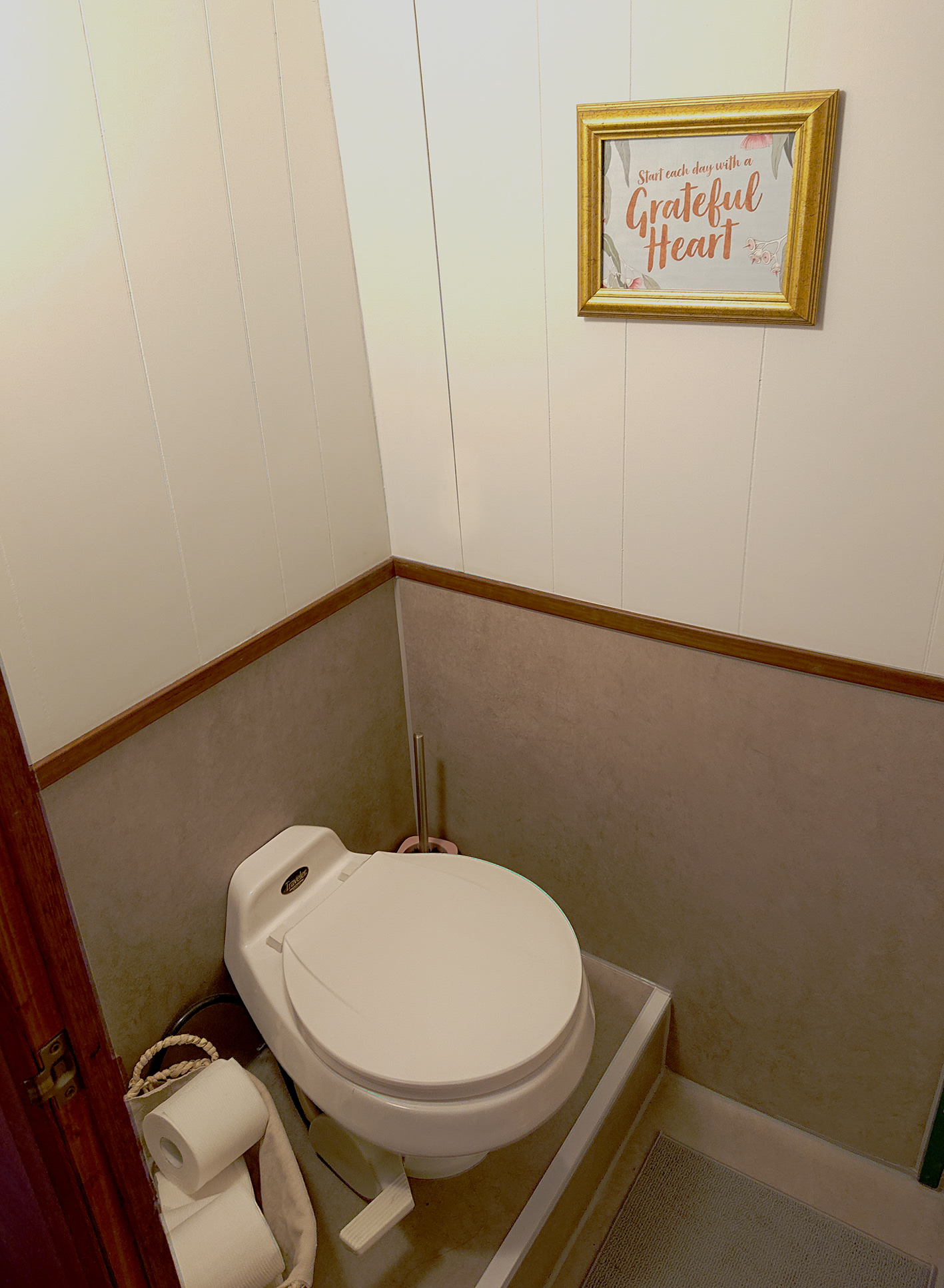 This toilet has now been upgraded from a step pedal to a full flushing toilet