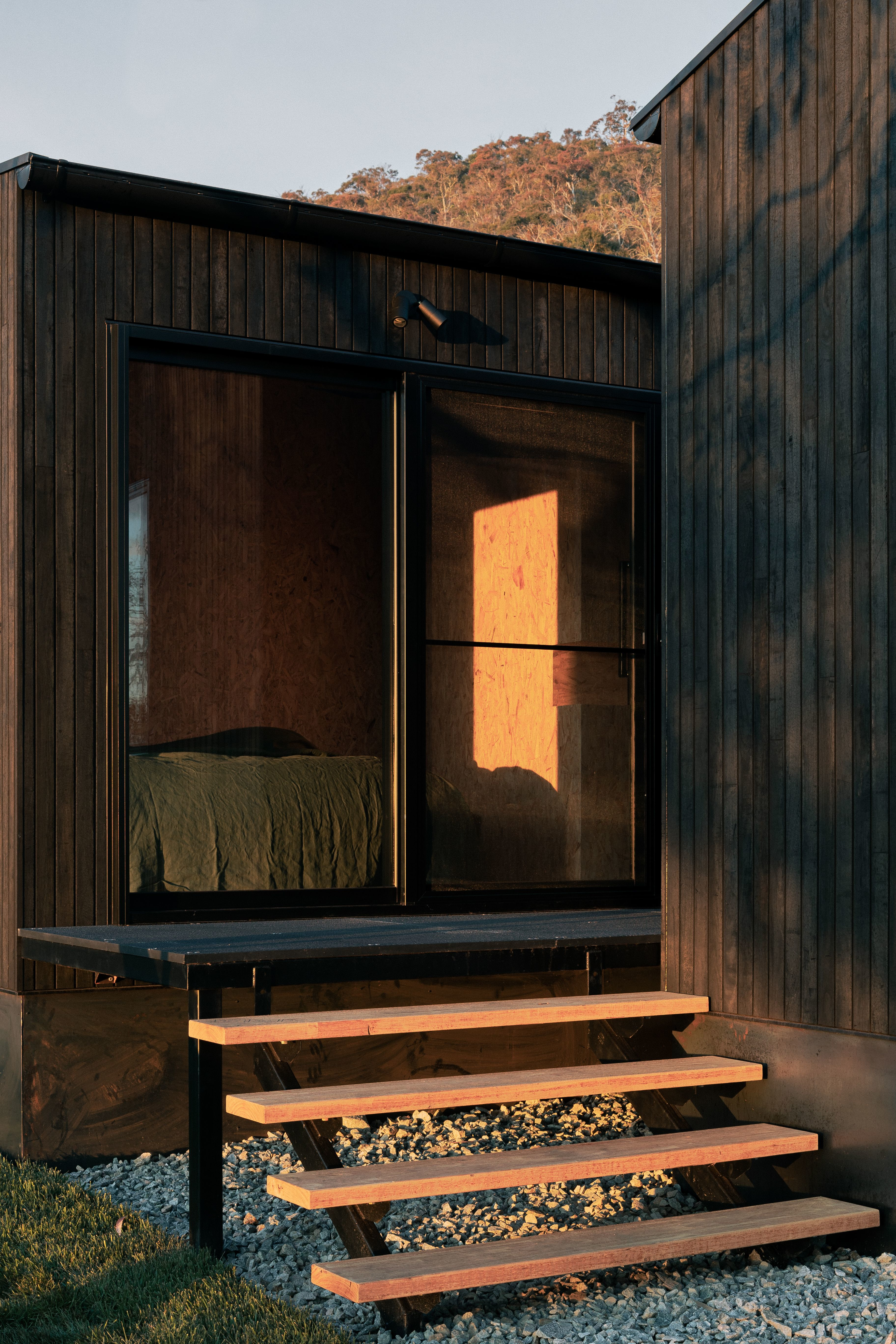 Outdoor seating on steps