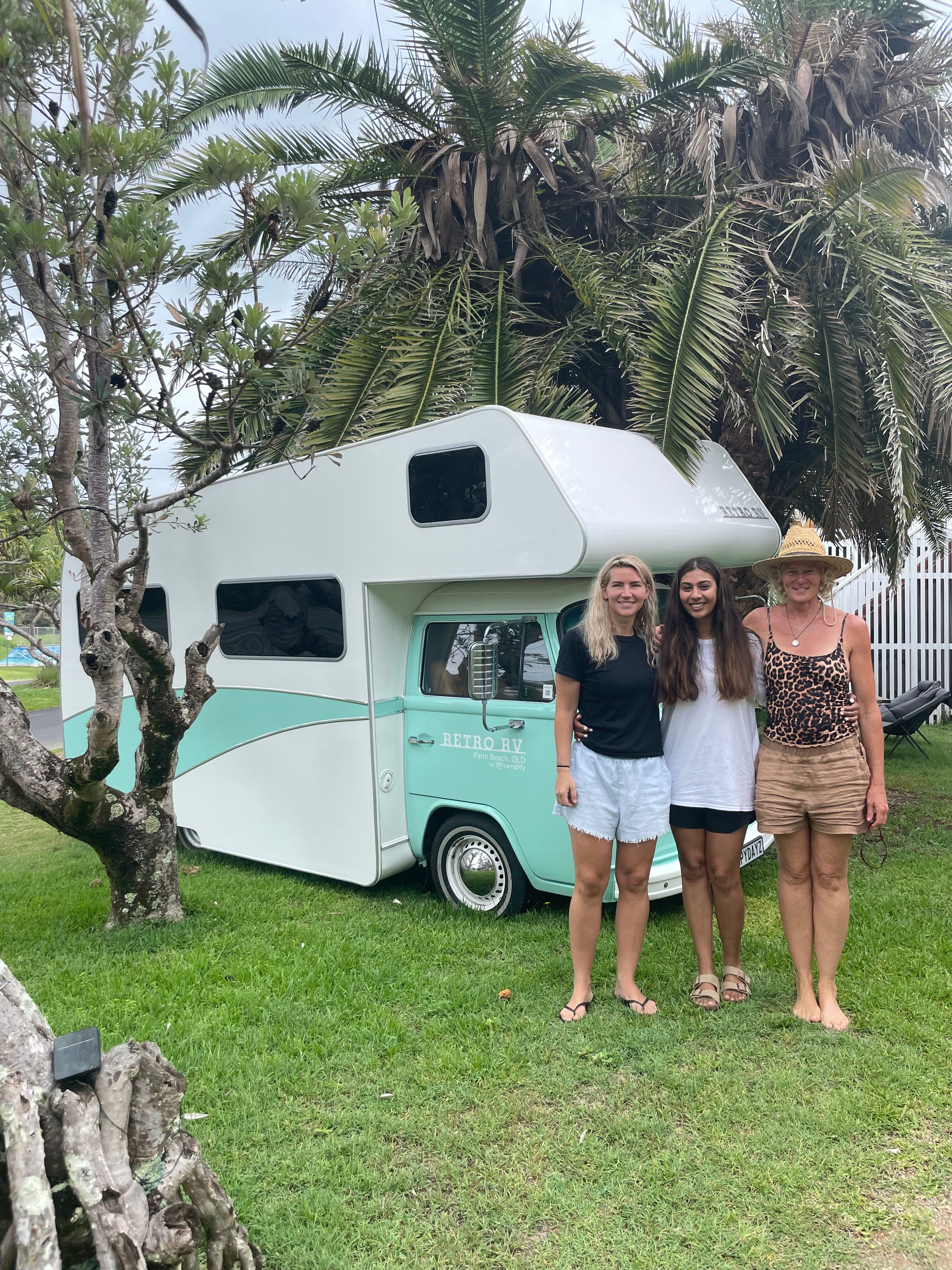 Happy January guests. Park RV’s and campers here for afternoon shade.