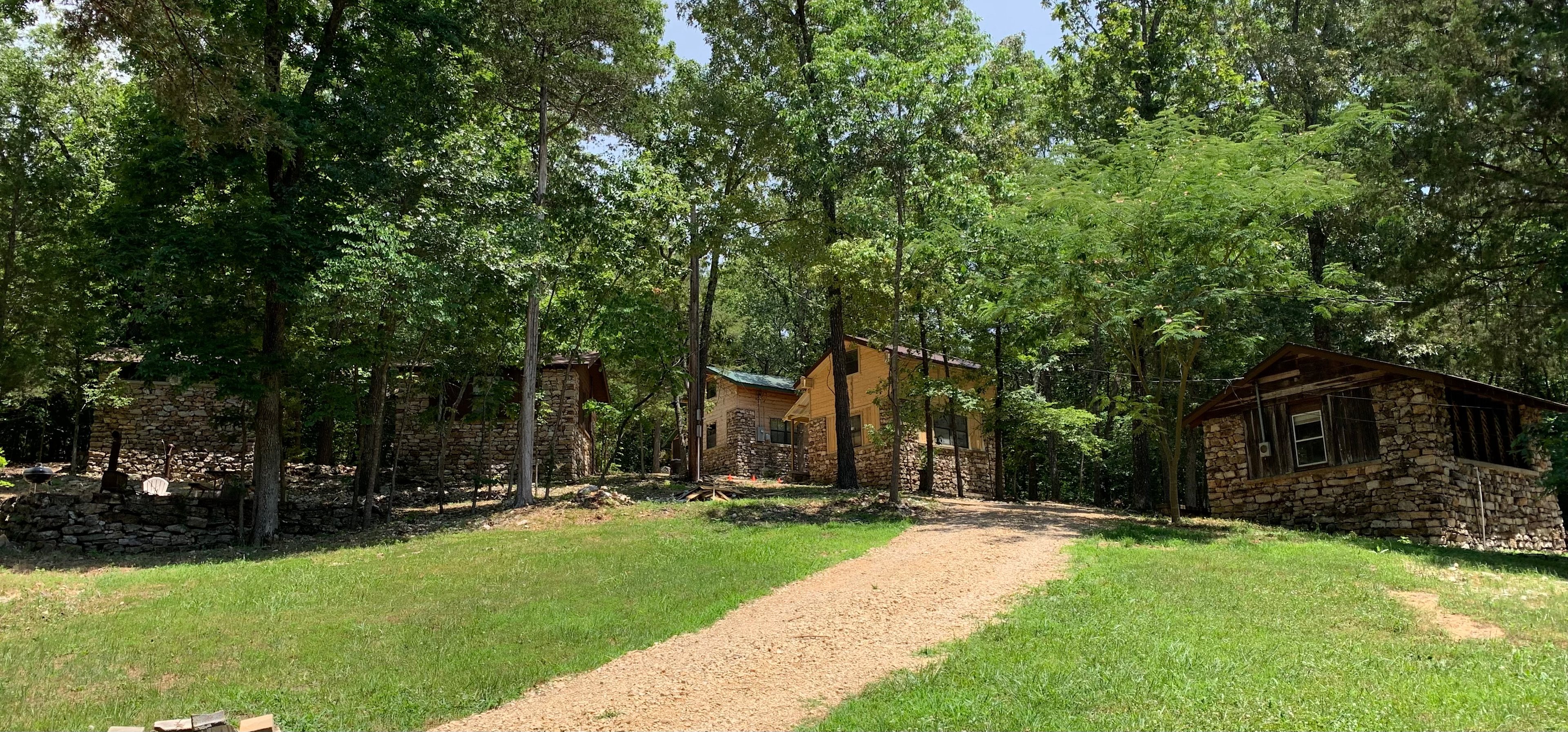 This wooded hillside is home to four stone cabins that were built in the 1940s for Camp Miramichee. Three of these are available here on Hipcamp.