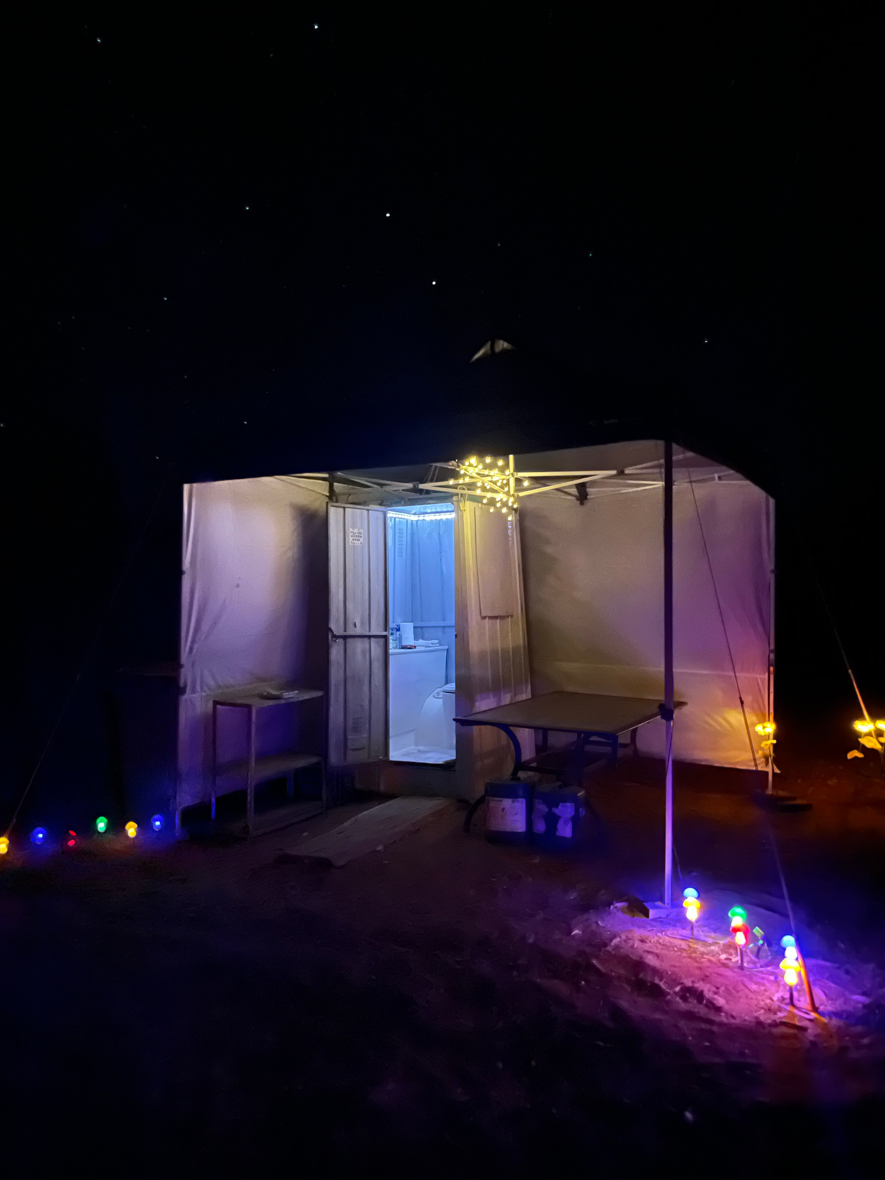 A few solar lights to help out with nighttime ablutions.